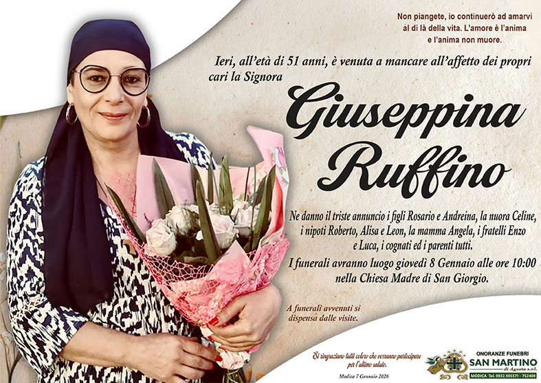 Necrologi: Giuseppina Ruffino