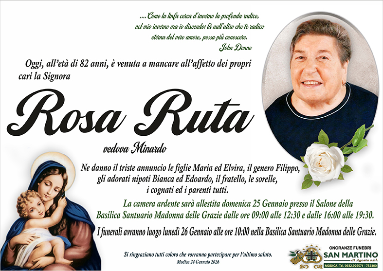 Necrologi: Rosa Ruta