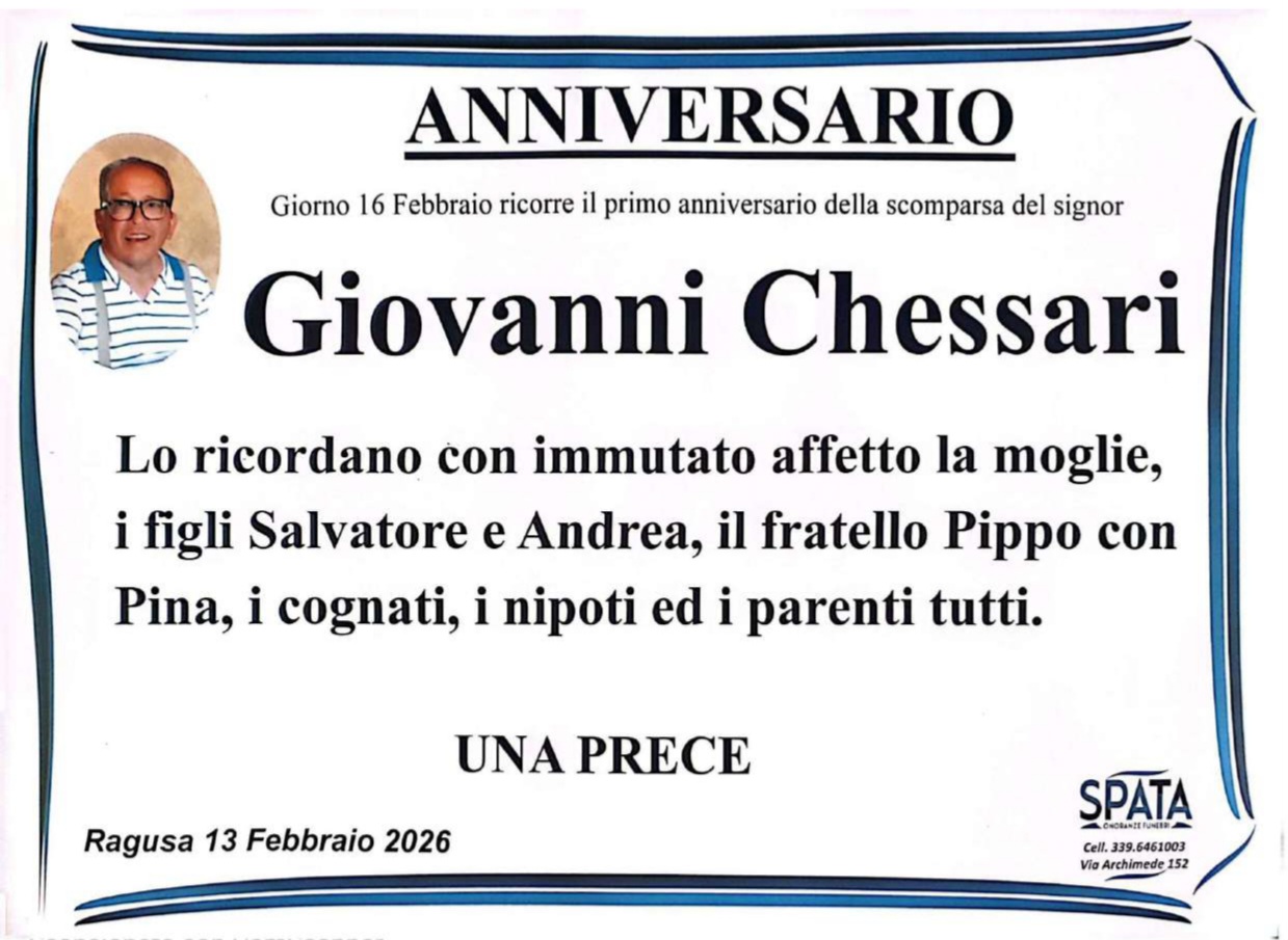 Anniversario: Giovanni Chessari