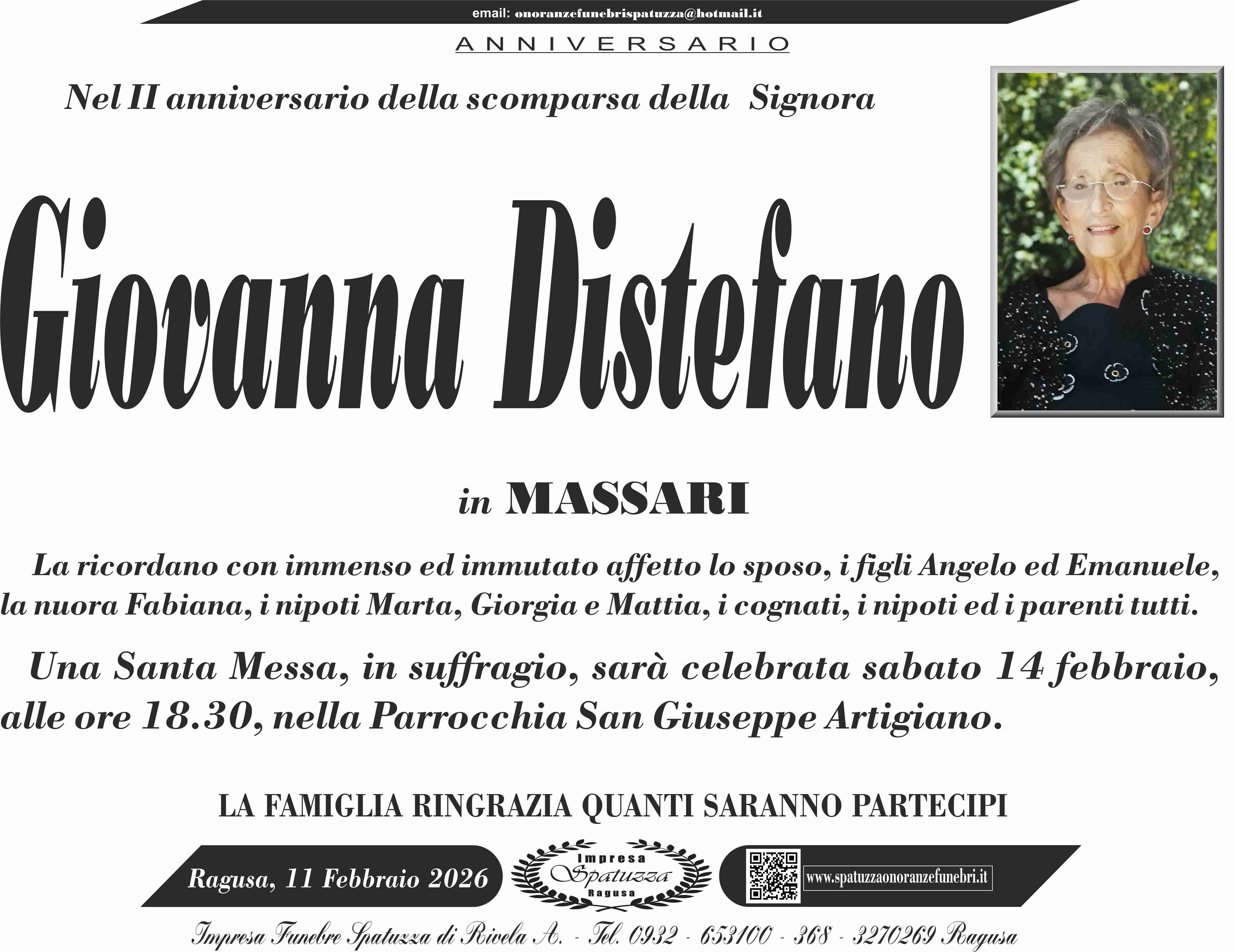 Anniversario: Giovanna Distefano