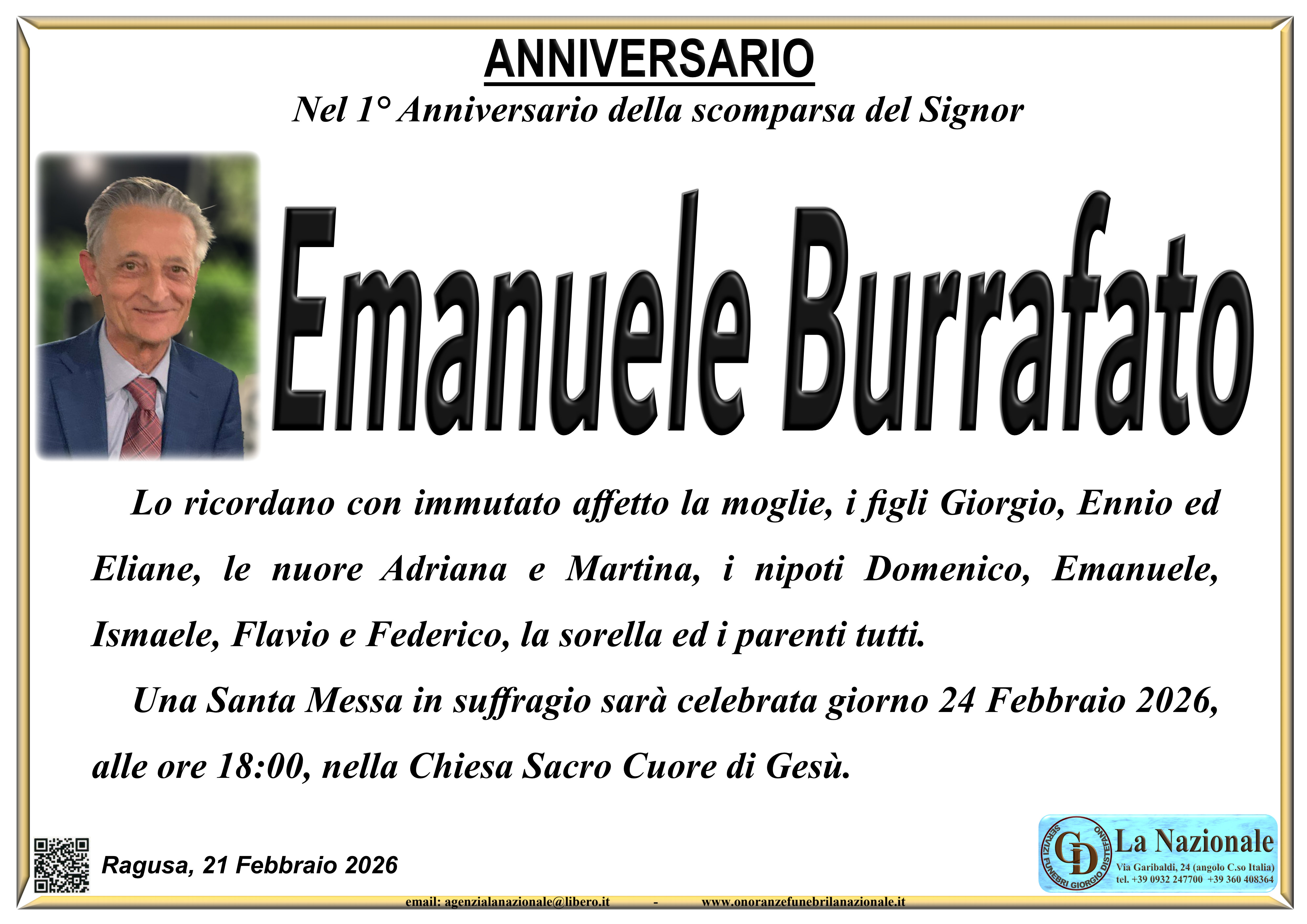 Anniversario: Emanuele Burrafato