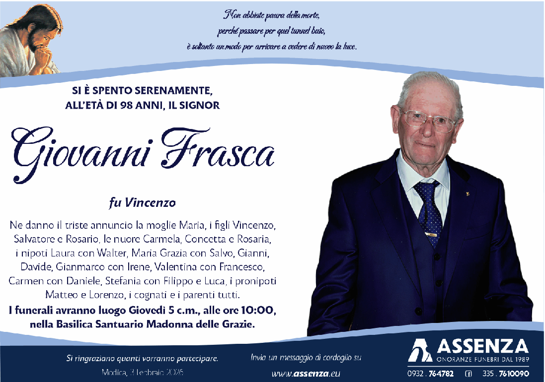 Necrologi: Giovanni Frasca