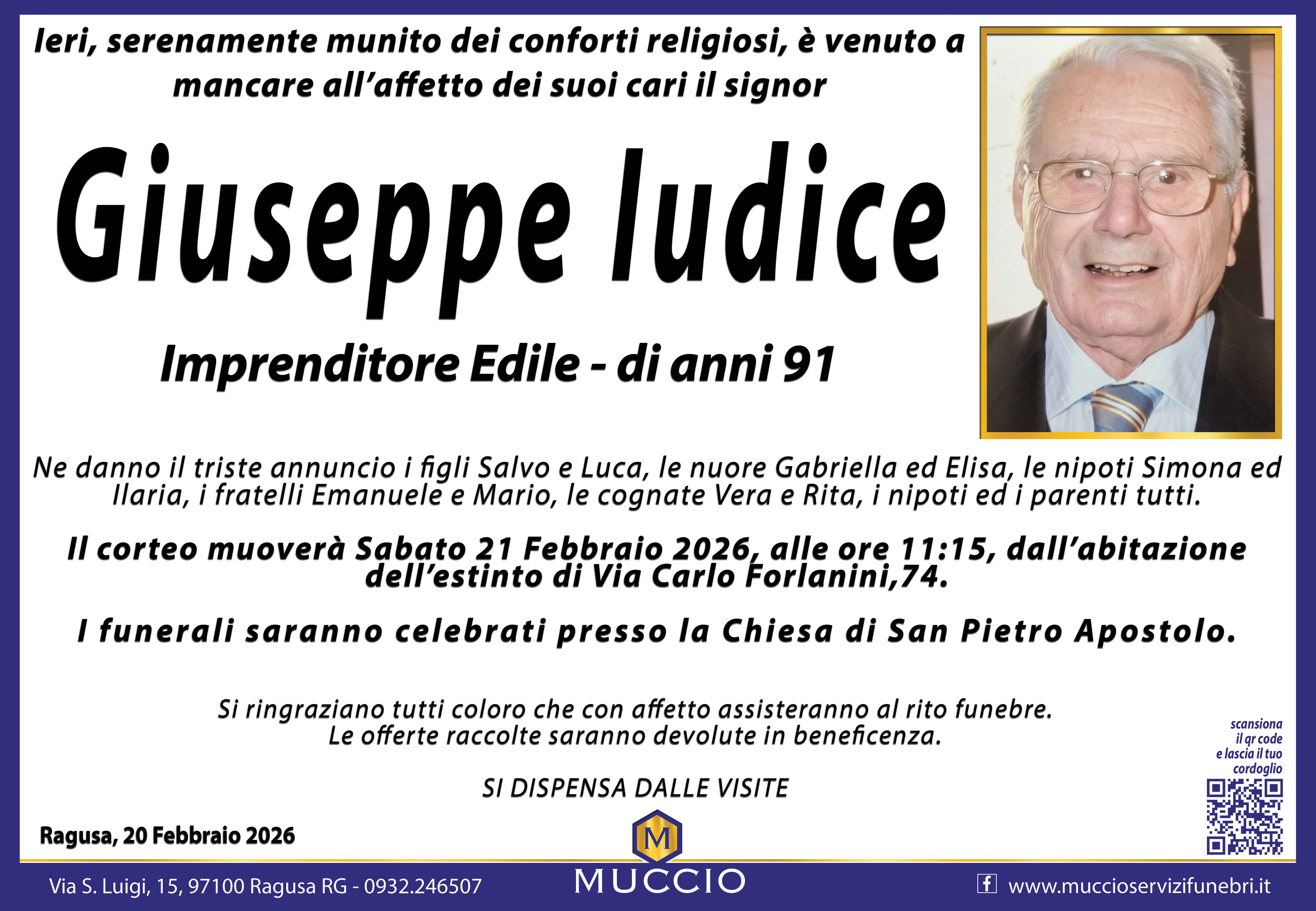Necrologi: Giuseppe Iudice