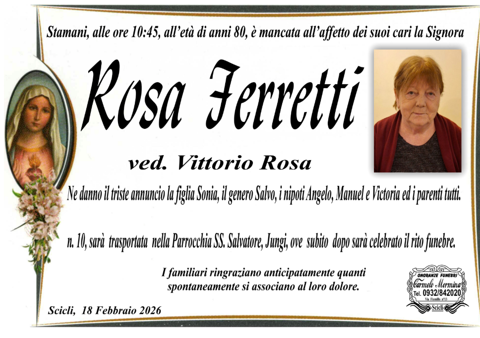 Necrologi: Rosa Ferretti