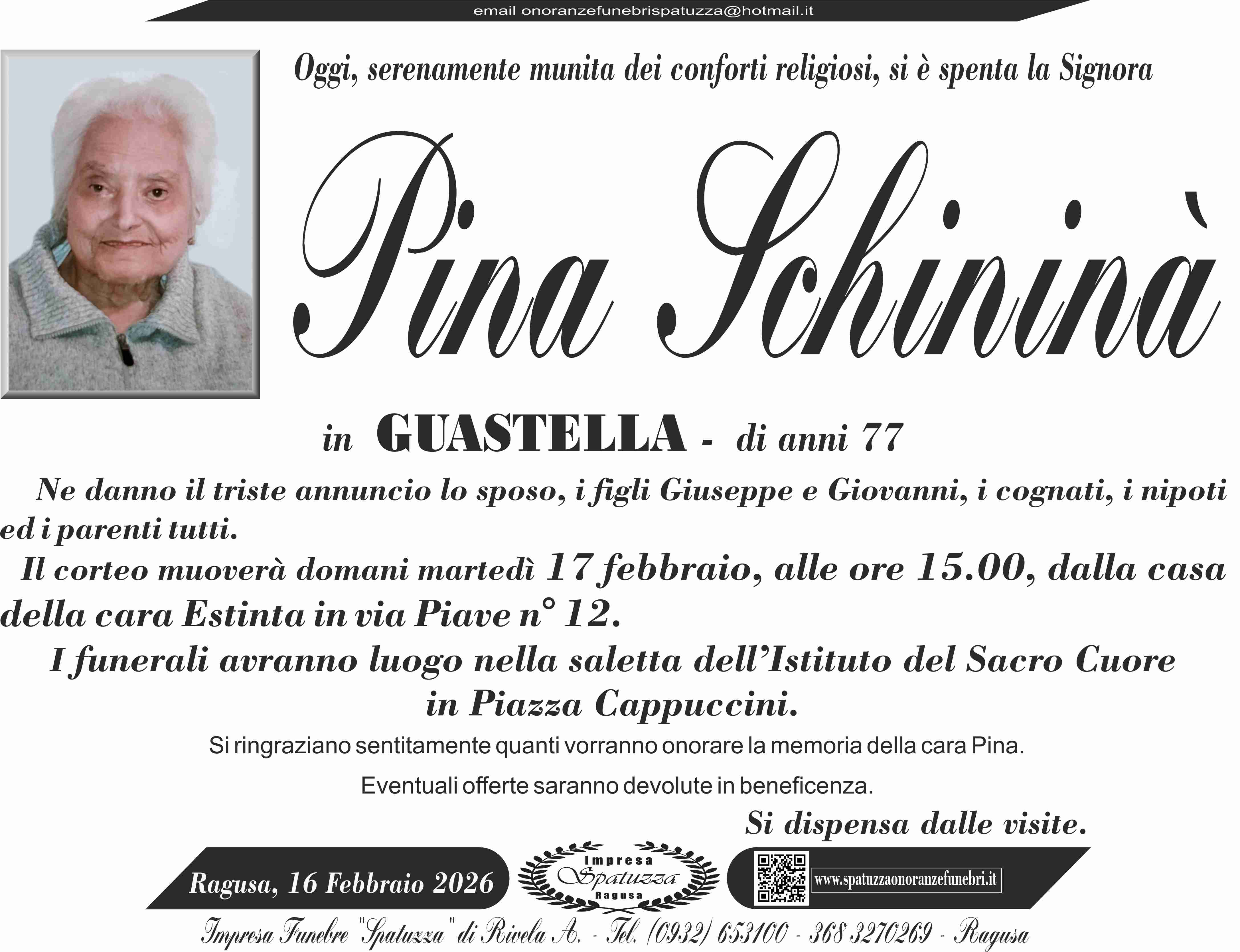 Necrologi: Pina Schininà
