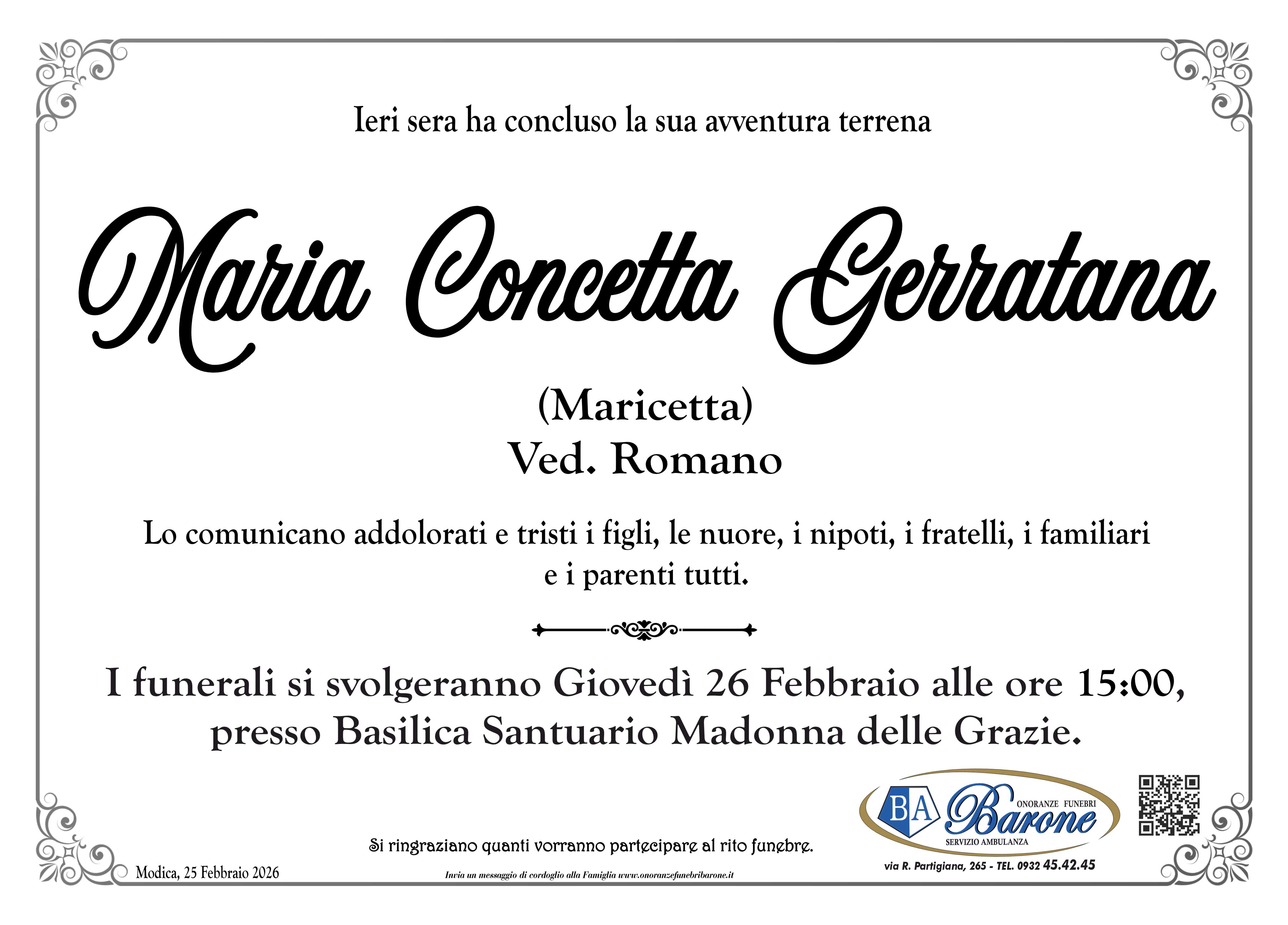 Necrologi: Maria Concetta Gerratana