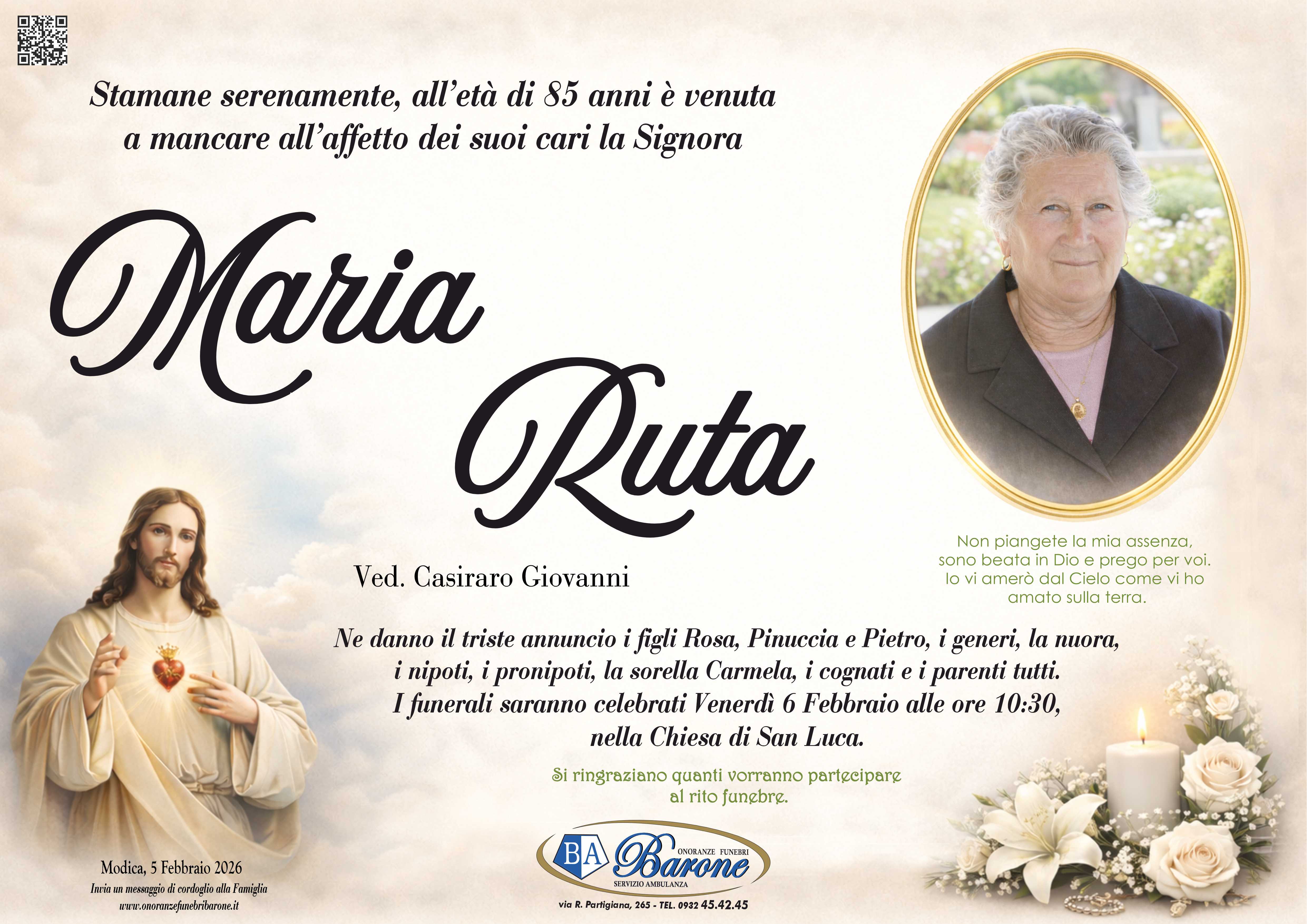 Necrologi: Maria Ruta