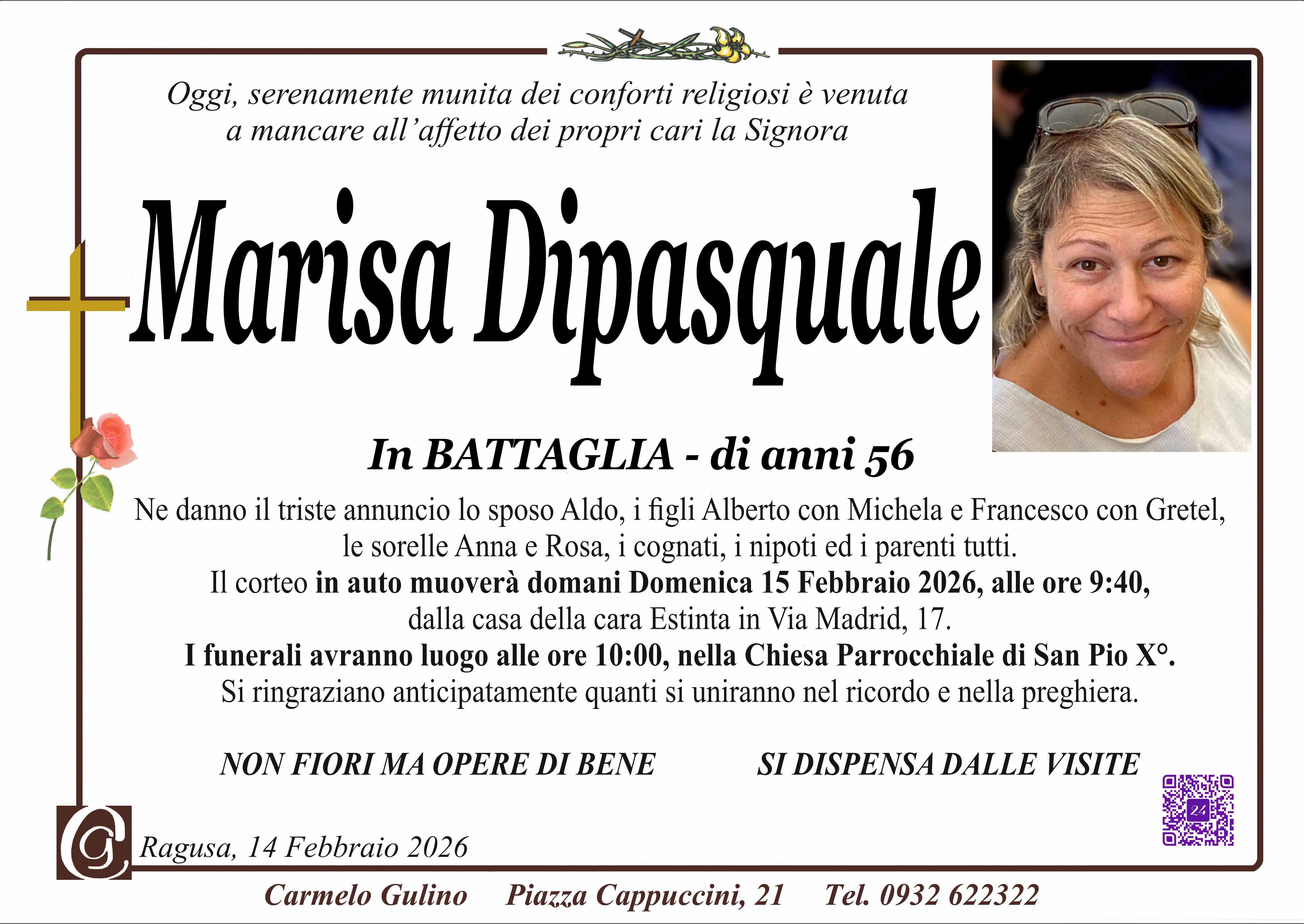 Necrologi: Marisa Dipasquale