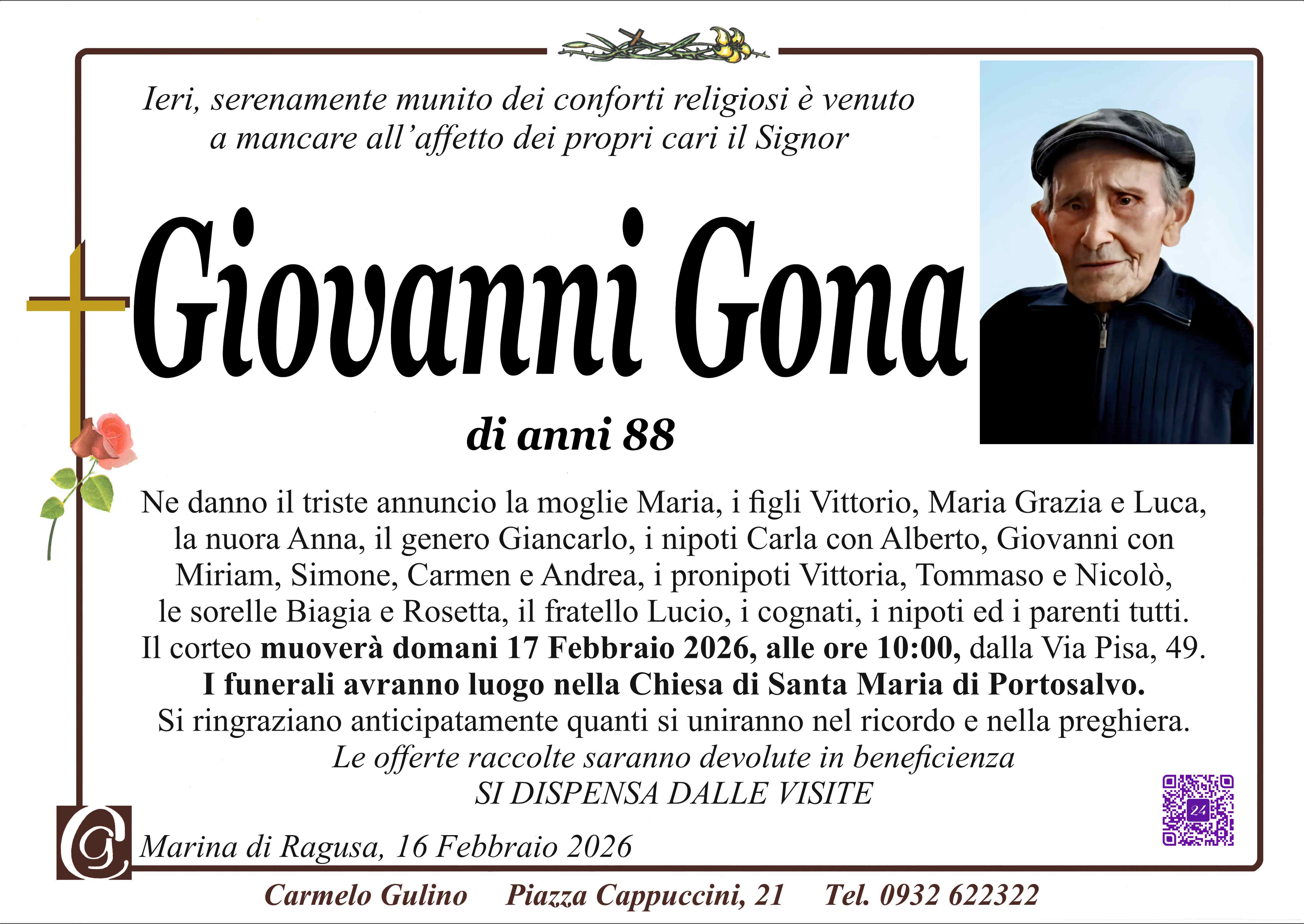 Necrologi: Giovanni Gona