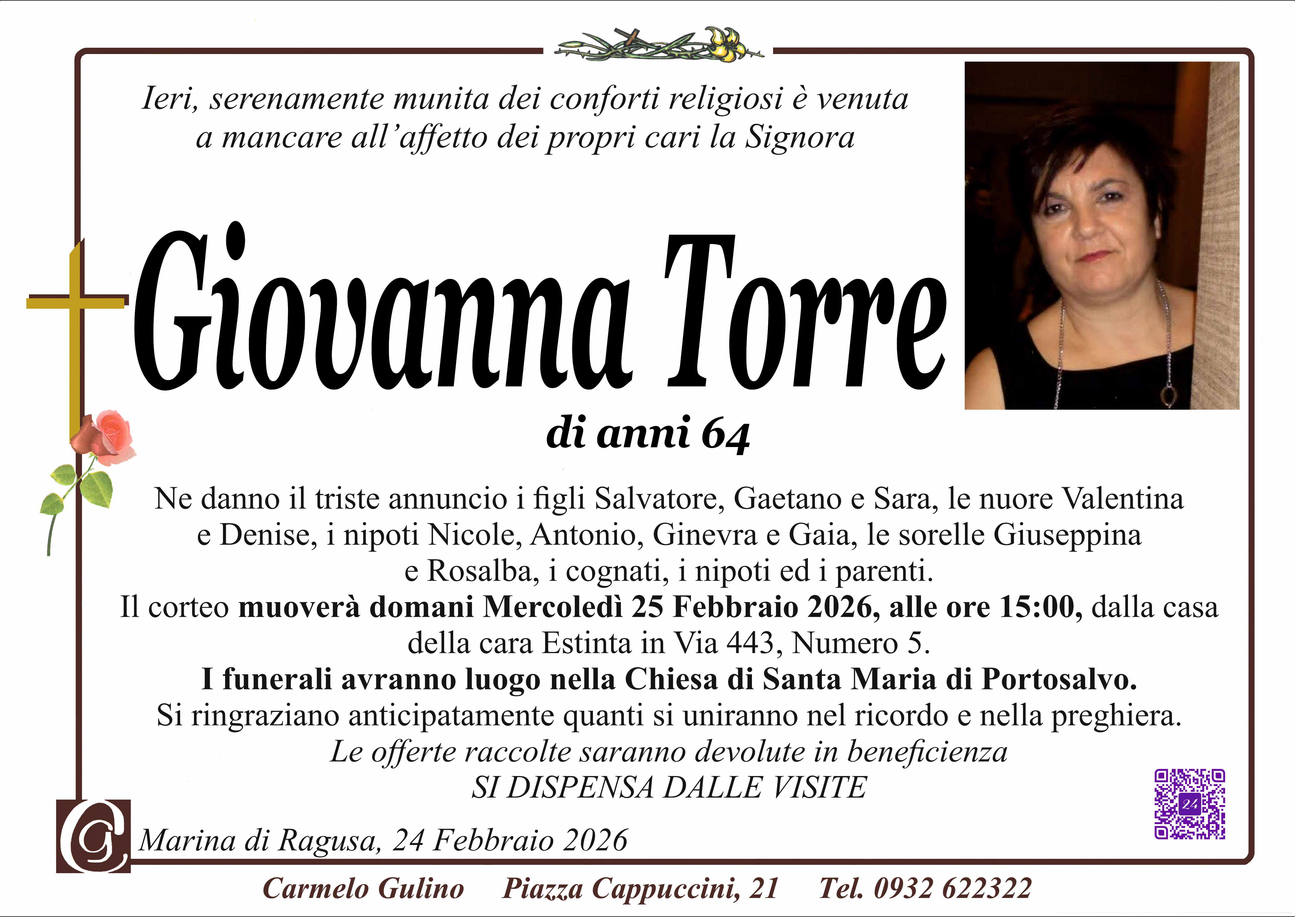 Necrologi: Giovanna Torre