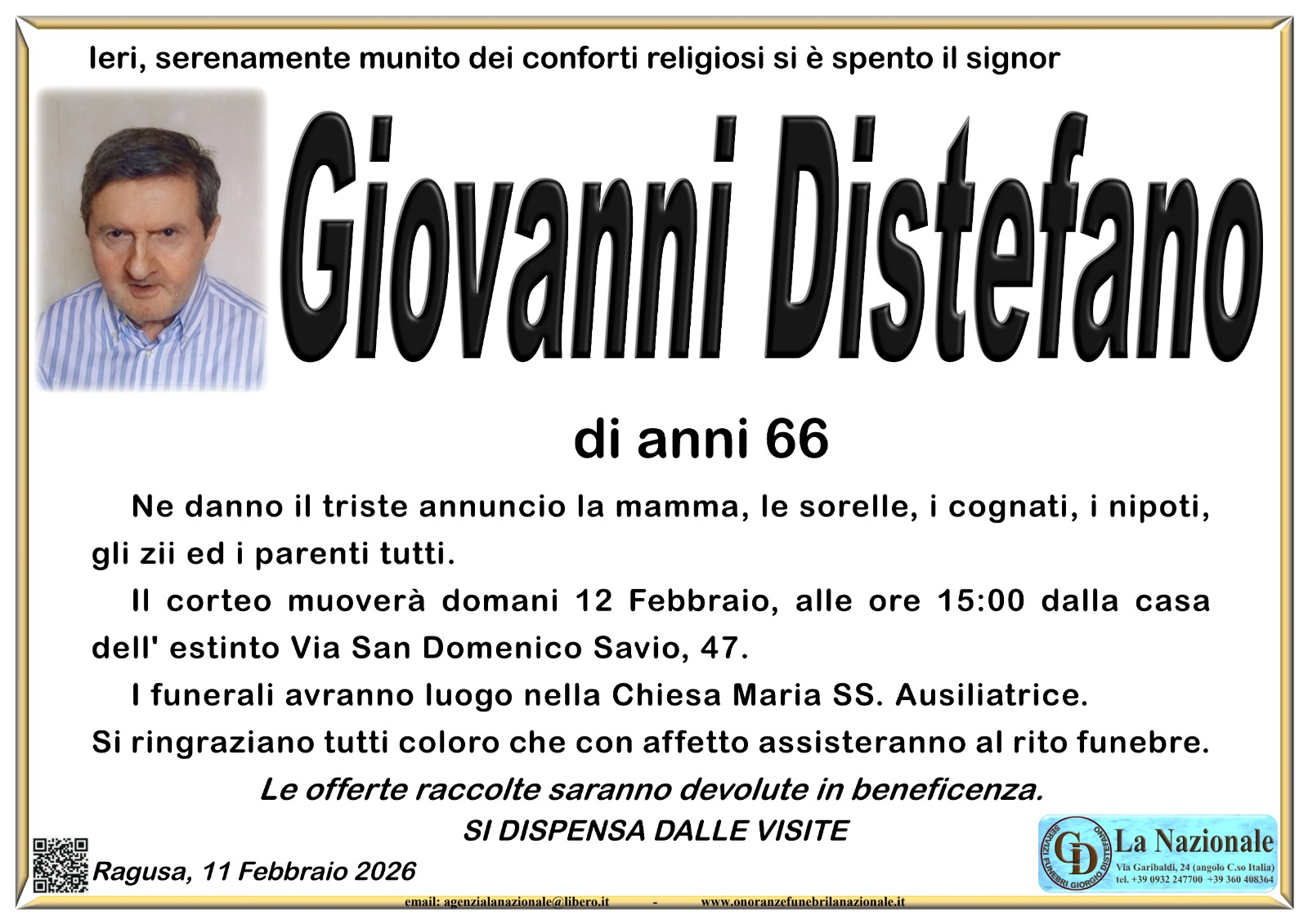Necrologi: Giovanni Distefano