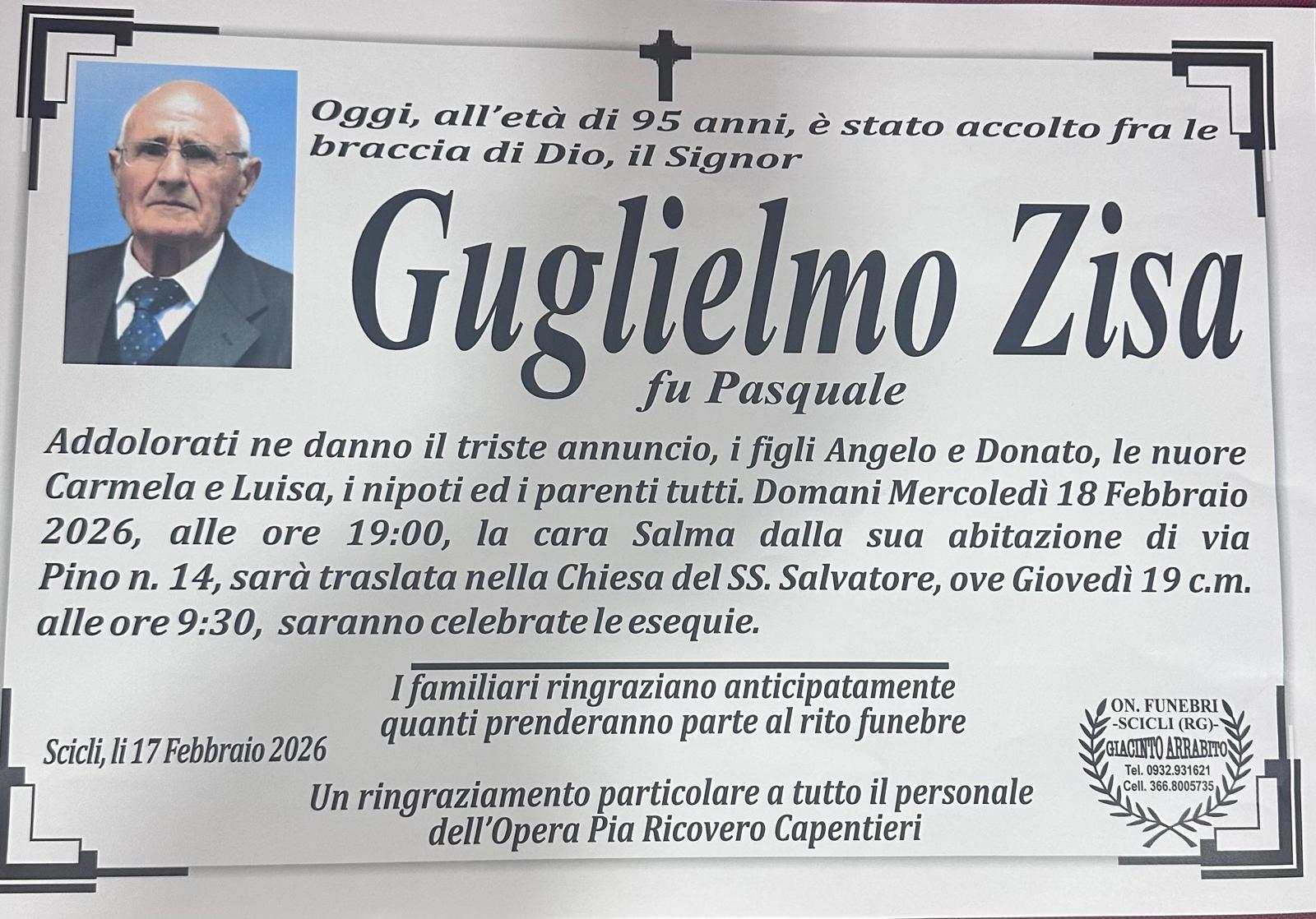 Necrologi: Guglielmo Zisa