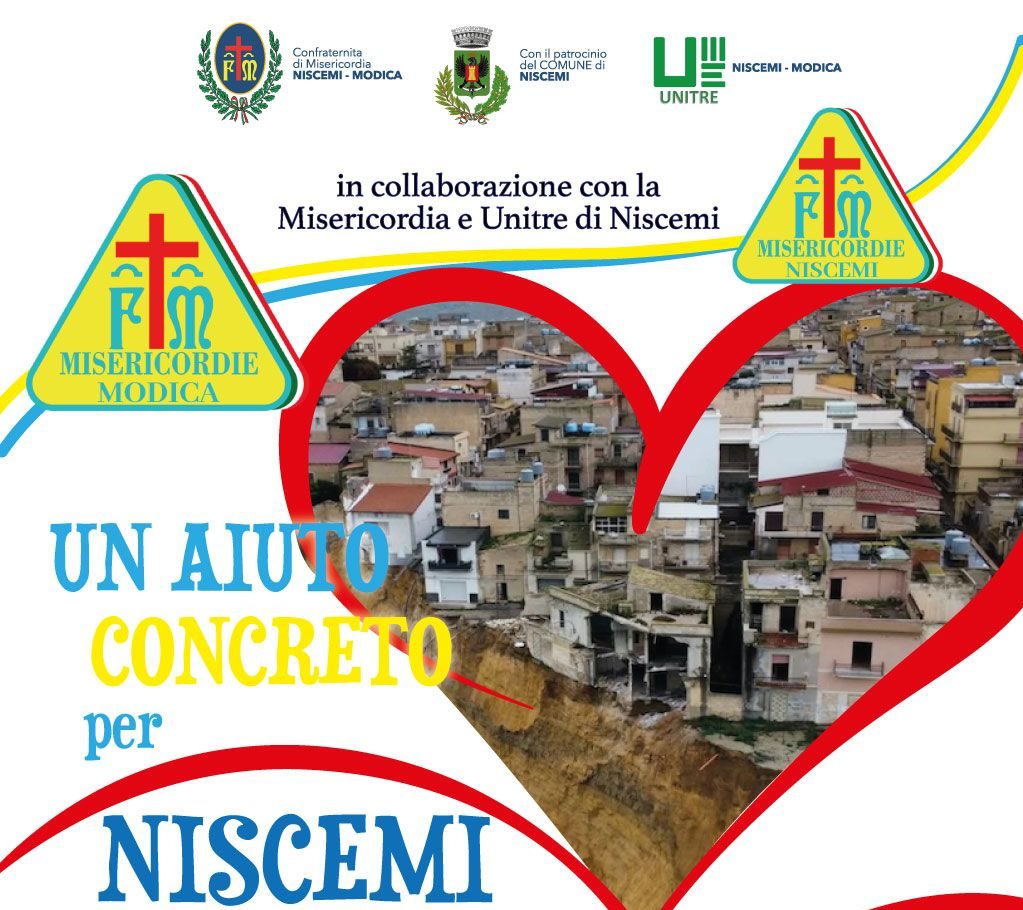 Emergenza Niscemi: solidarietà dalla Misericordia di Modica con una raccolta di beni non deperibili