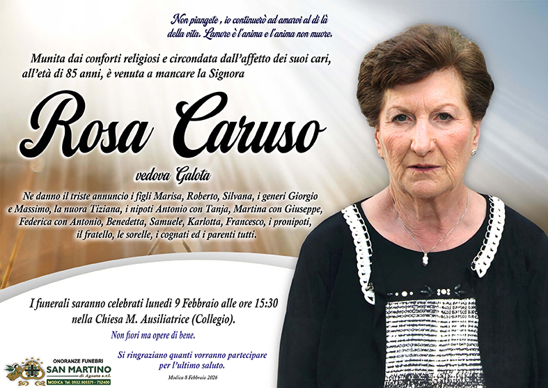 Necrologi: Rosa Caruso