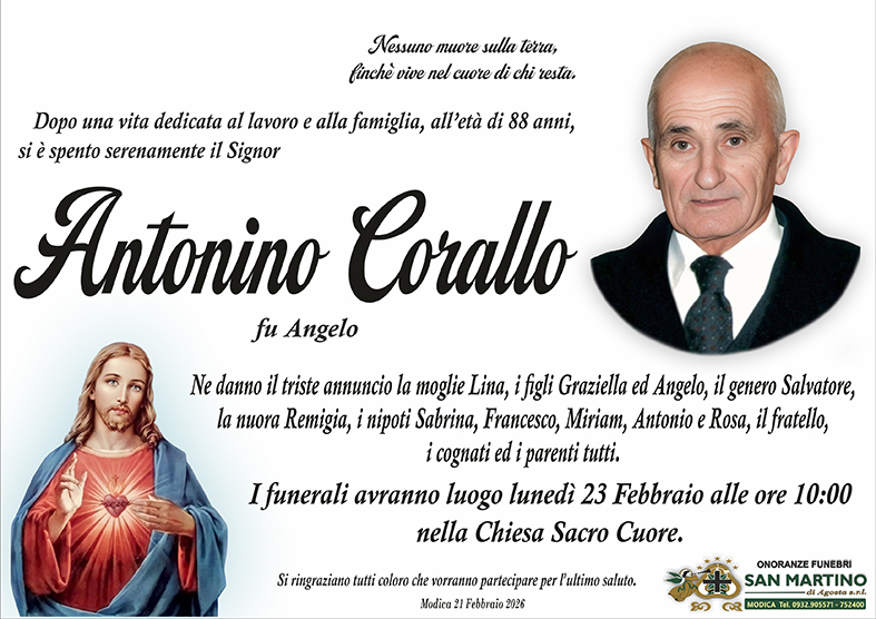 Necrologi: Antonino Corallo