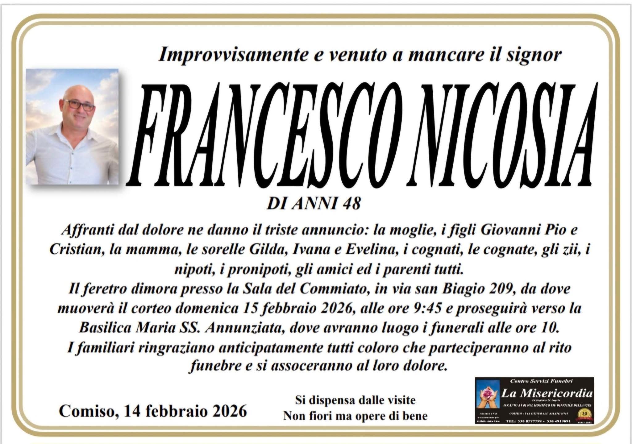 Necrologi: Francesco Nicosia