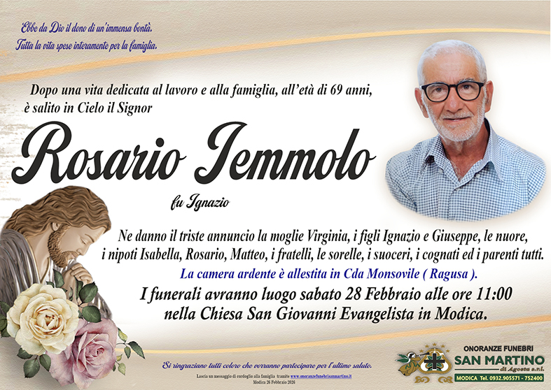 Necrologi: Rosario Iemmolo