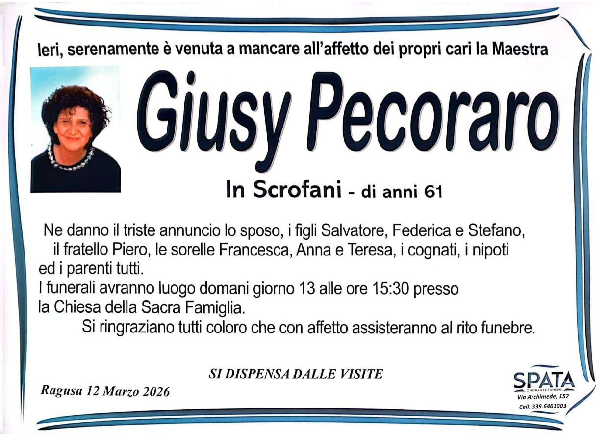 Necrologi: Giusy Pecoraro