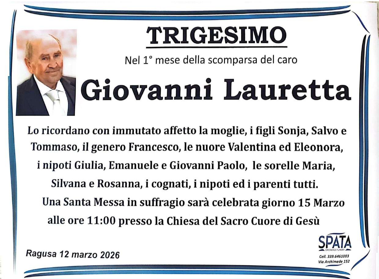 Trigesimo: Giovanni Lauretta