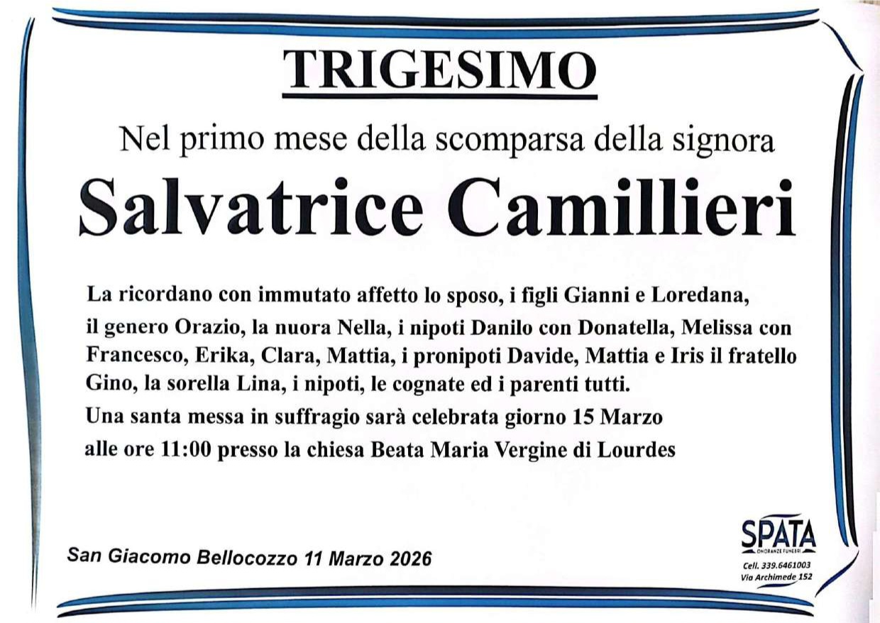 Trigesimo: Salvatrice Camillieri