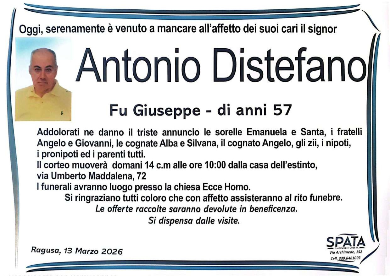 Necrologi: Antonio Distefano