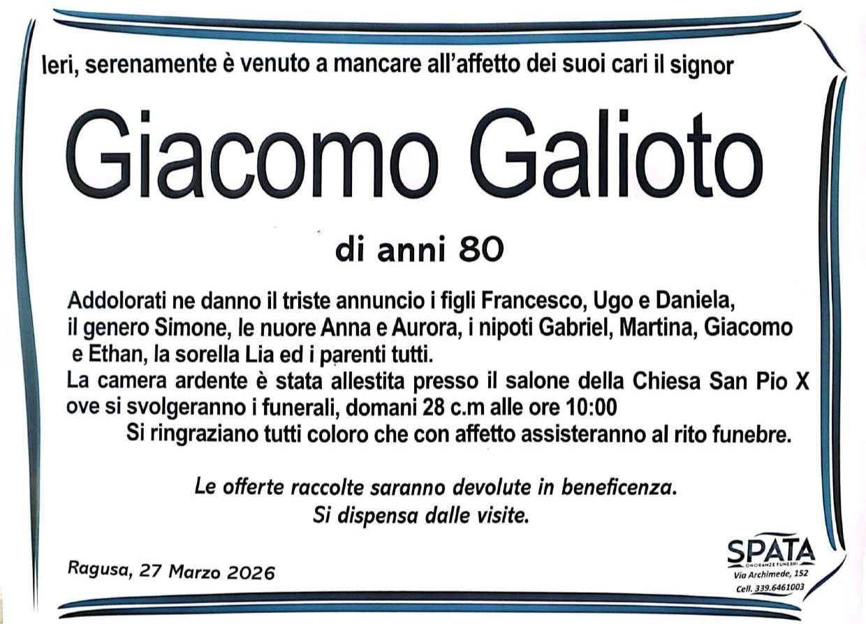 Necrologi: Giacomo Garioto