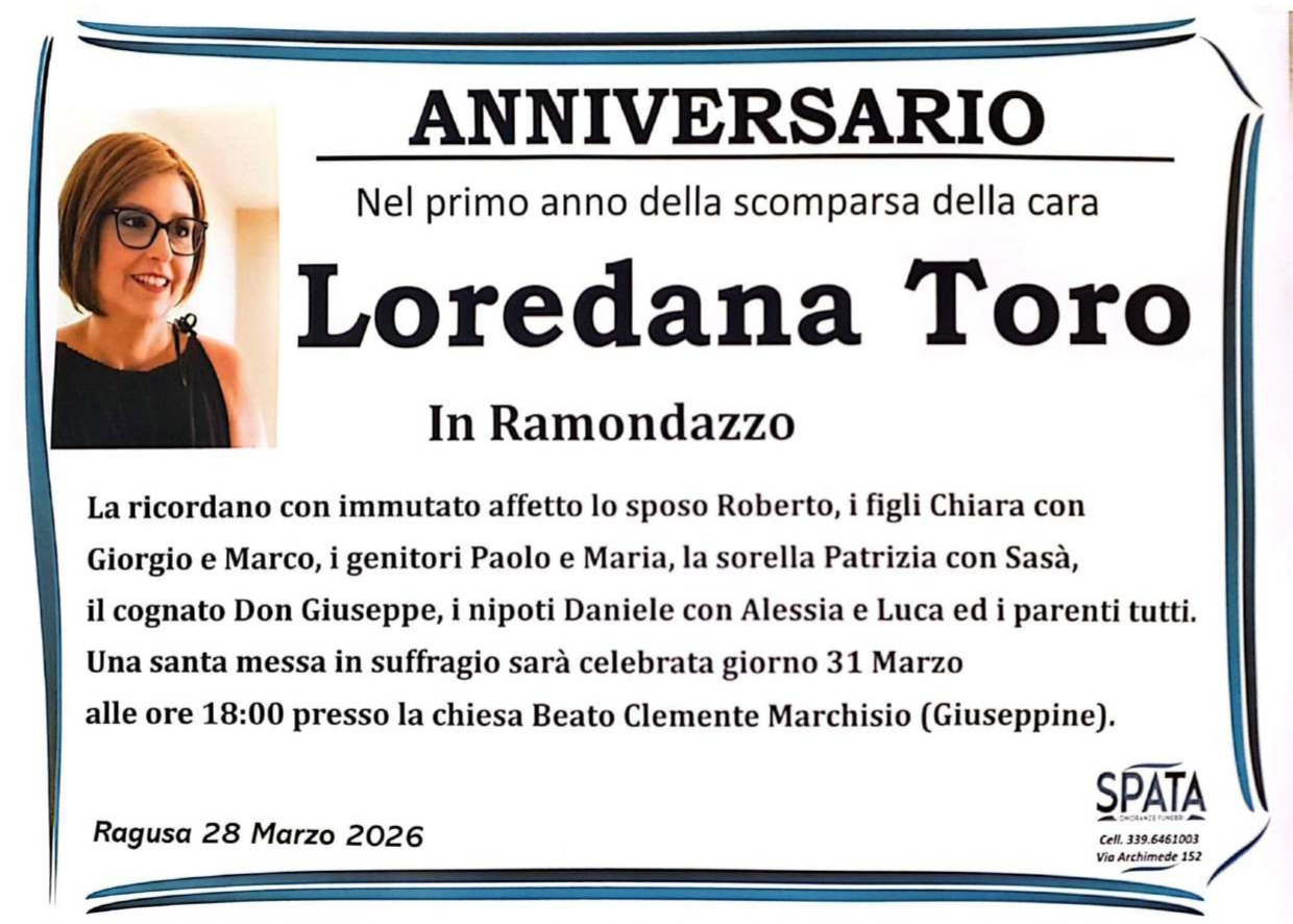 Anniversario: Loredana Toro