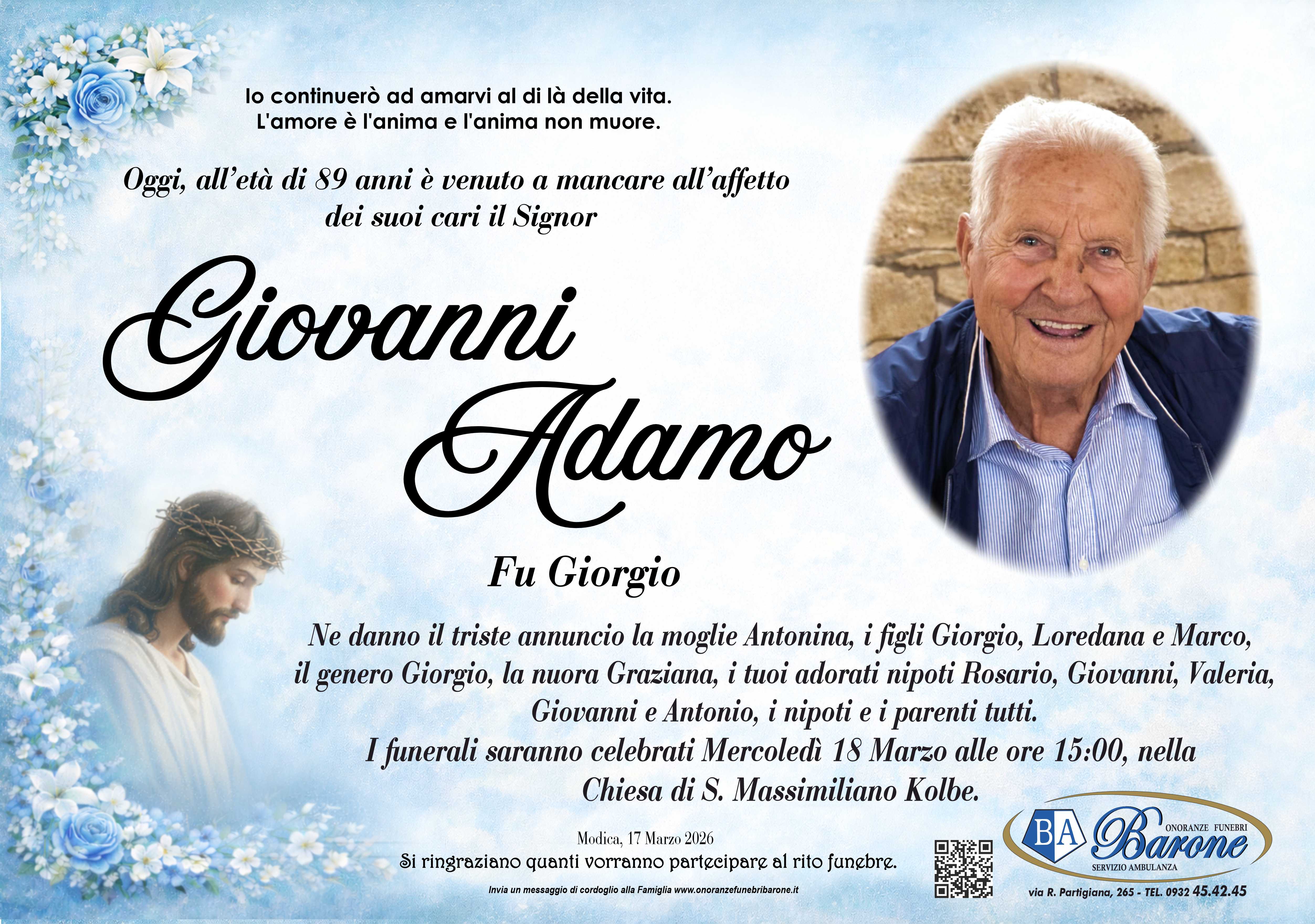 Necrologi: Giovanni Adamo