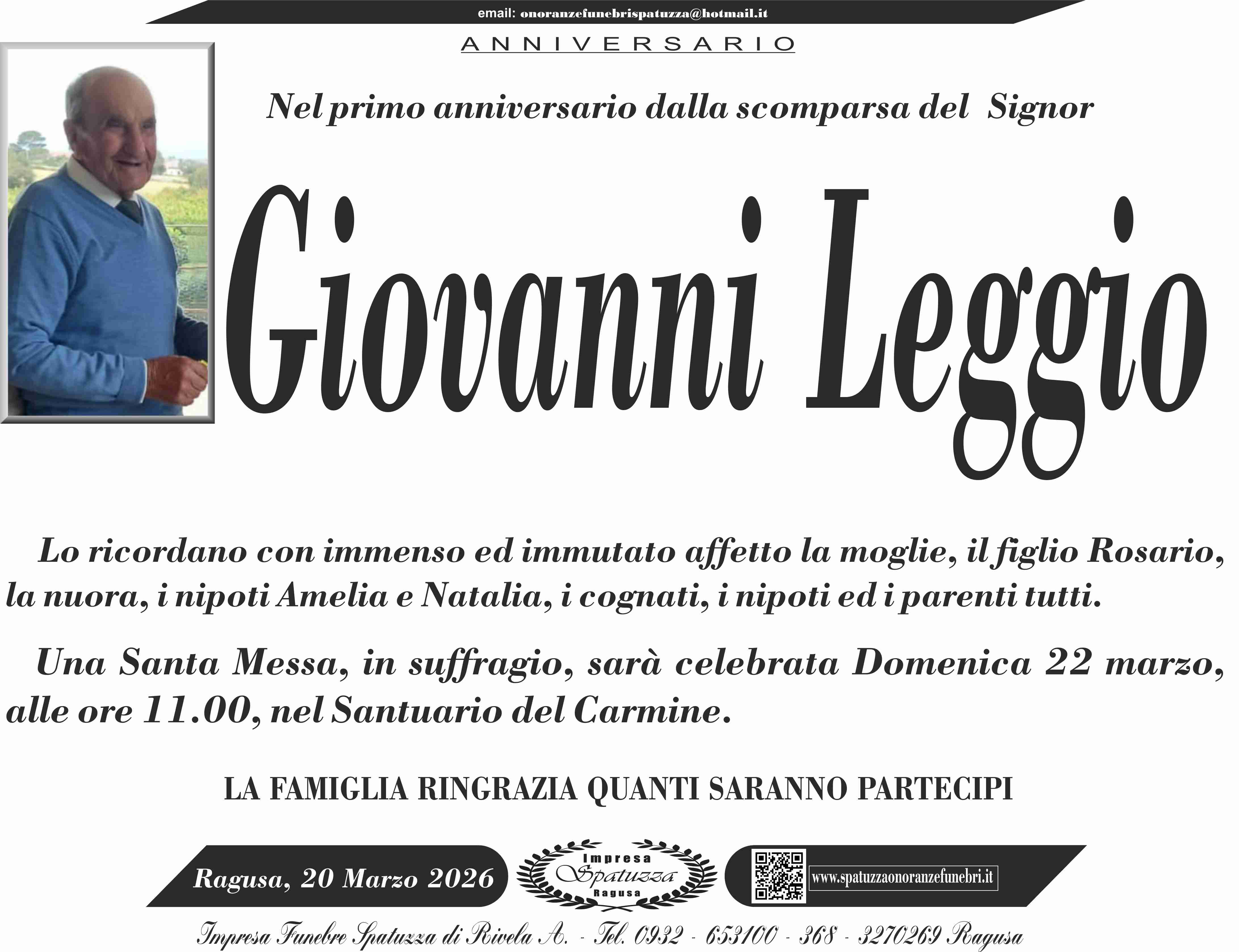 Anniversario: Giovanni Leggio
