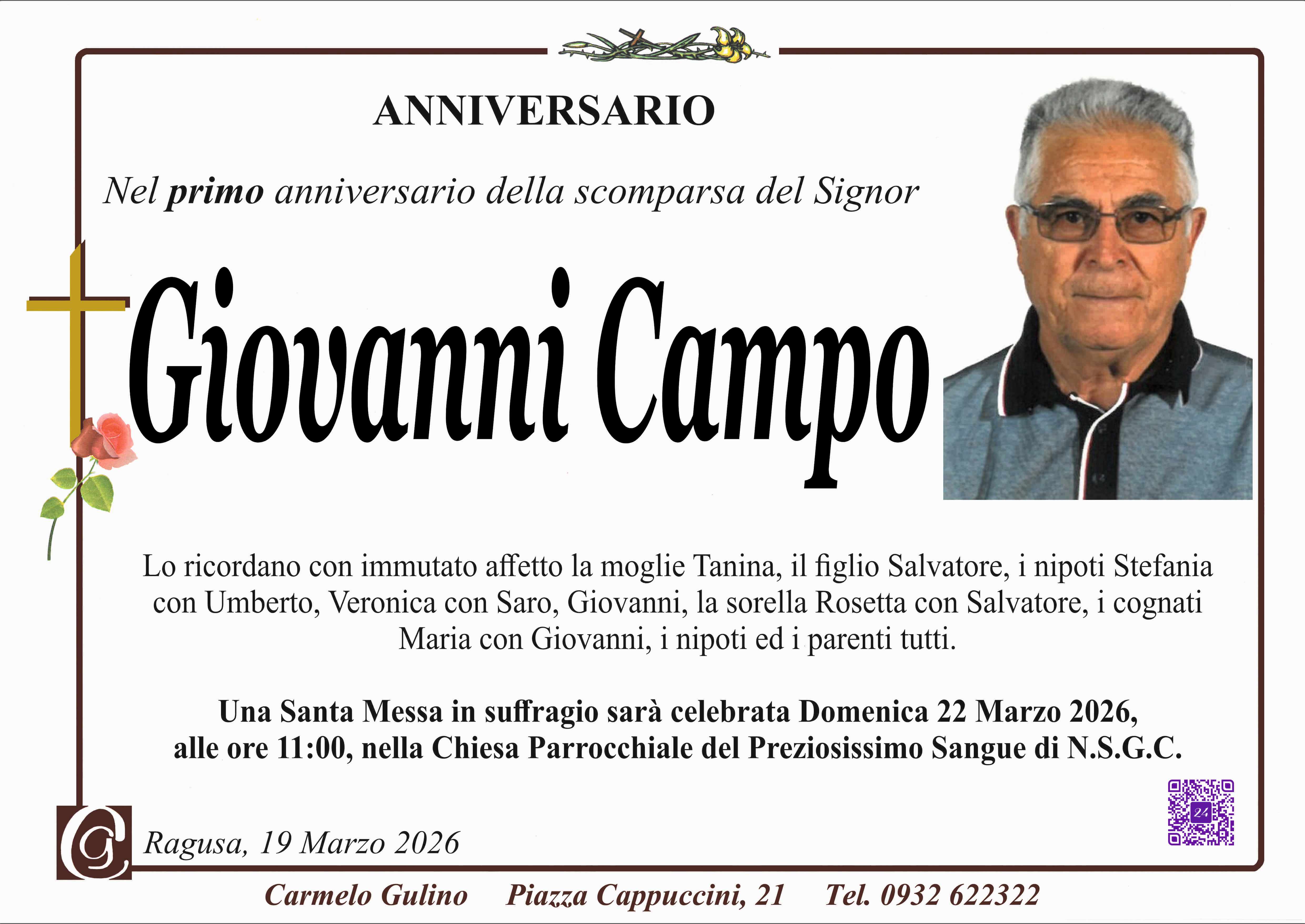 Anniversario: Giovanni Campo
