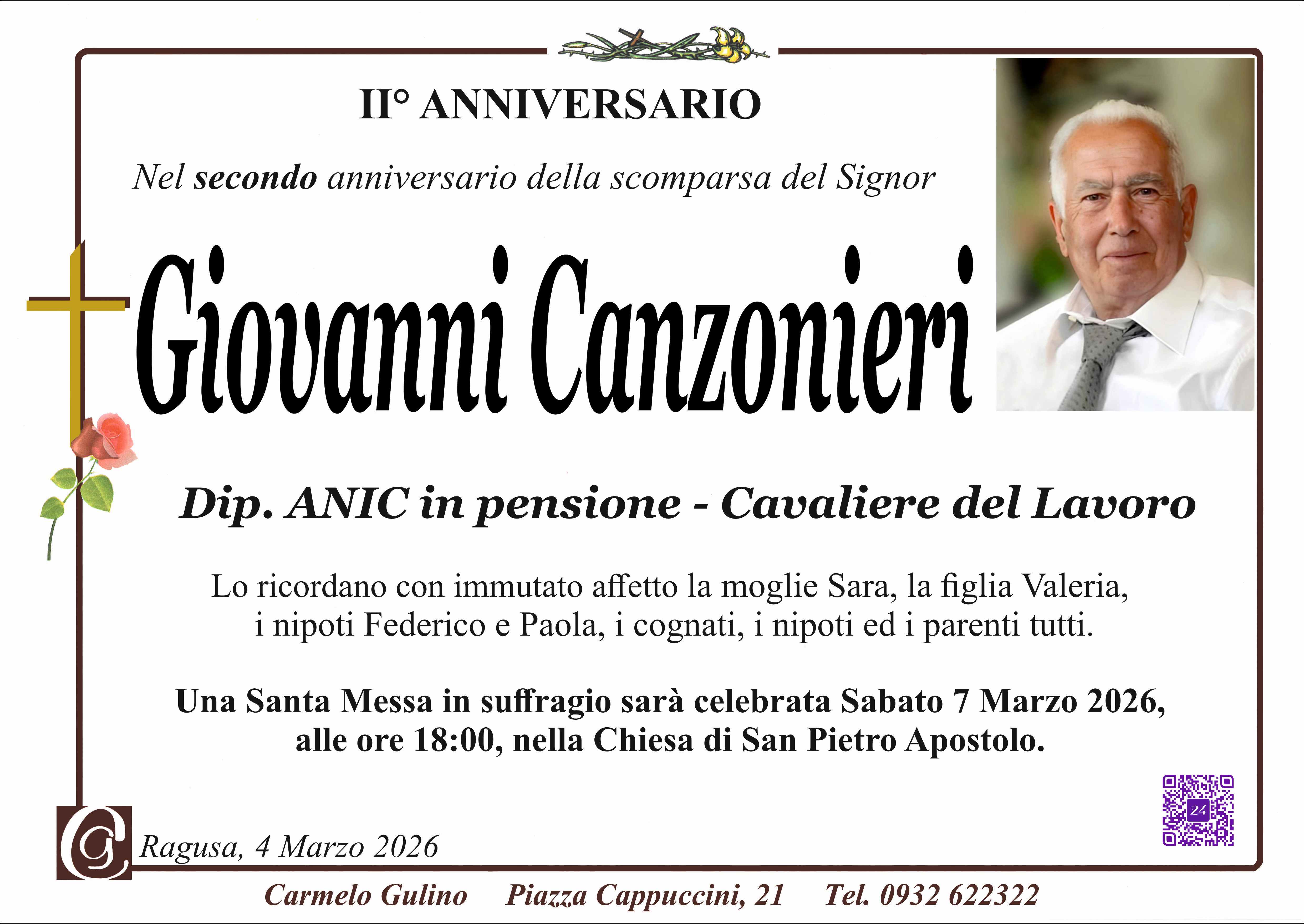 Anniversario: Giovanni Canzonieri