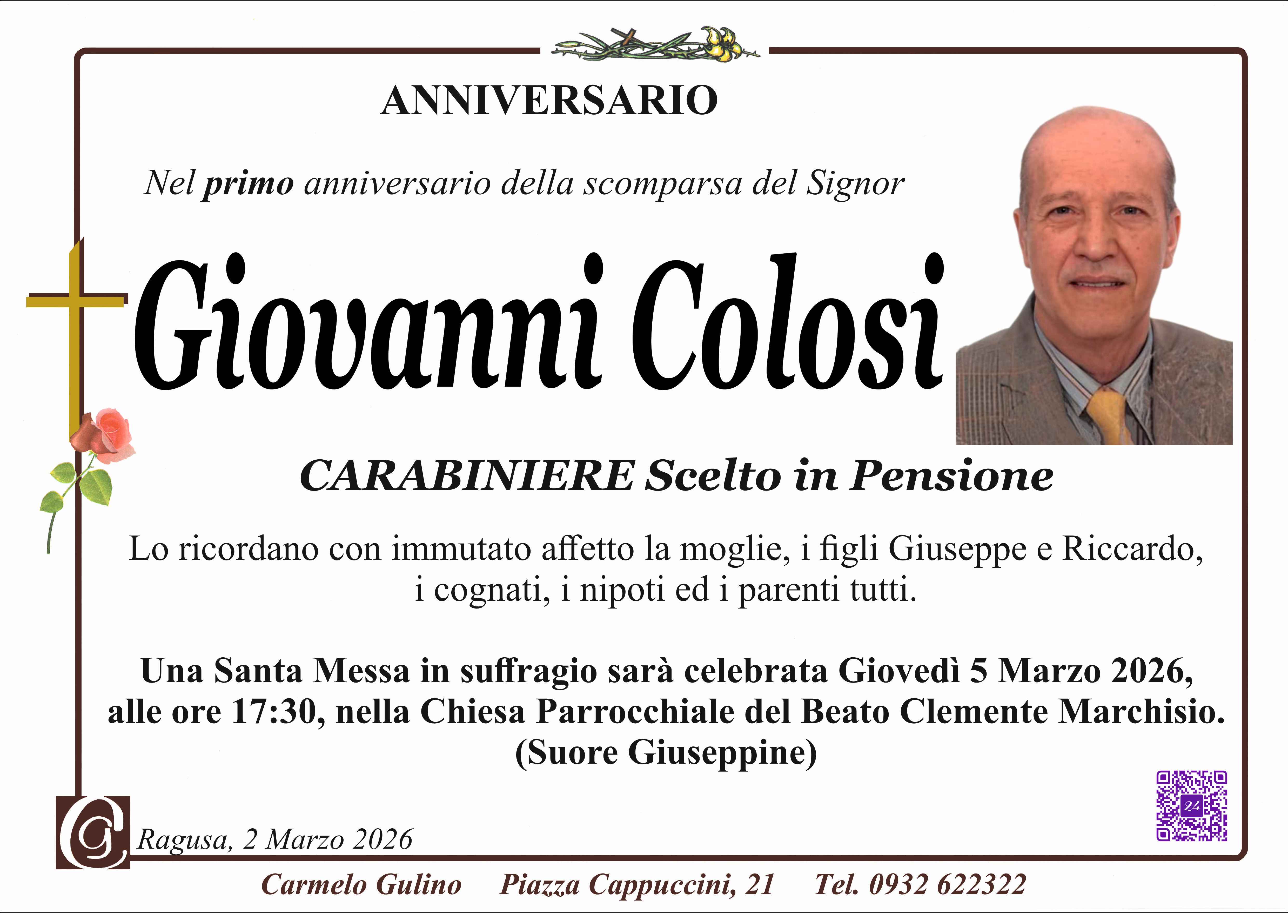 Anniversario: Giovanni Colosi