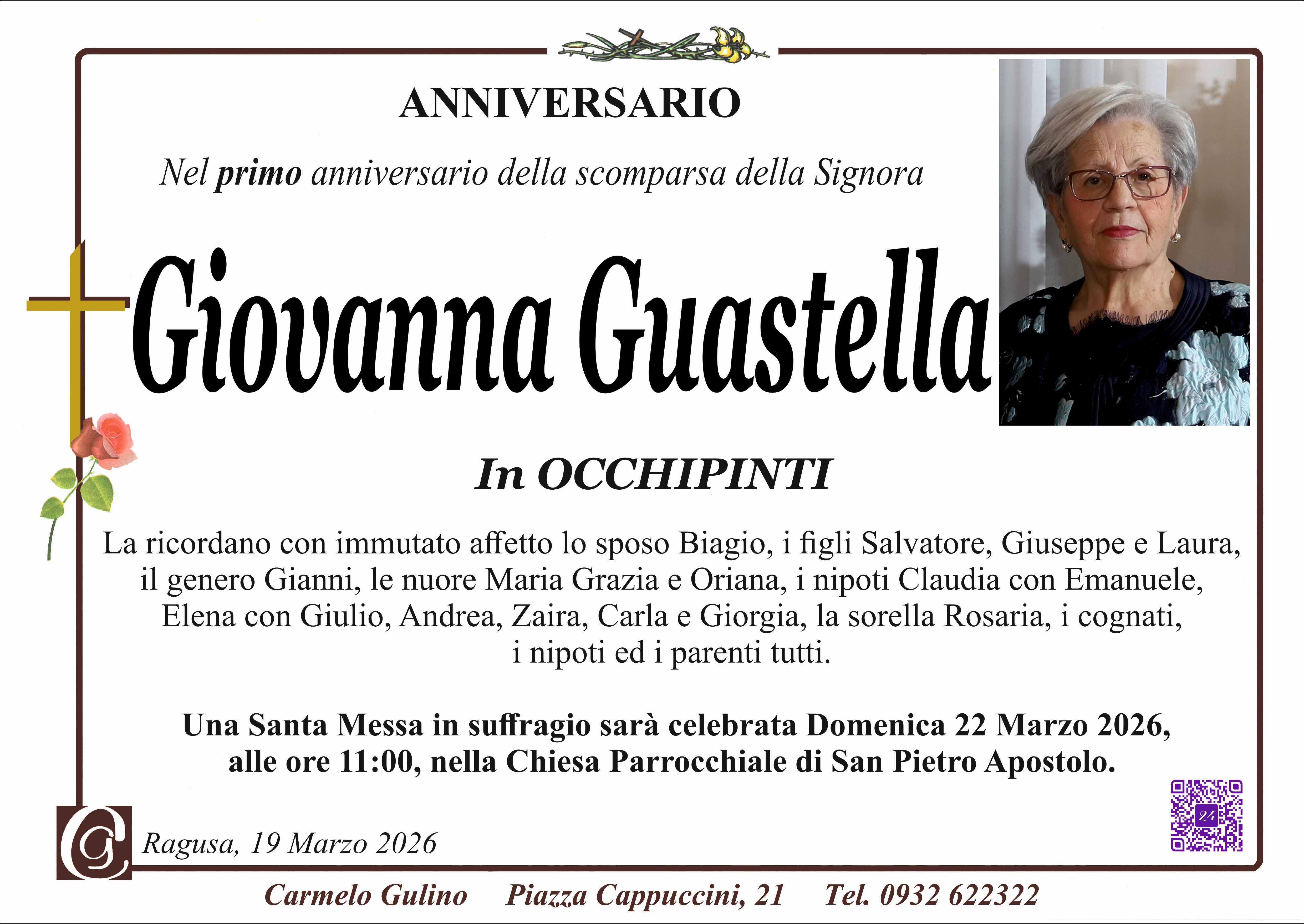 Anniversario: Giovanna Guastella