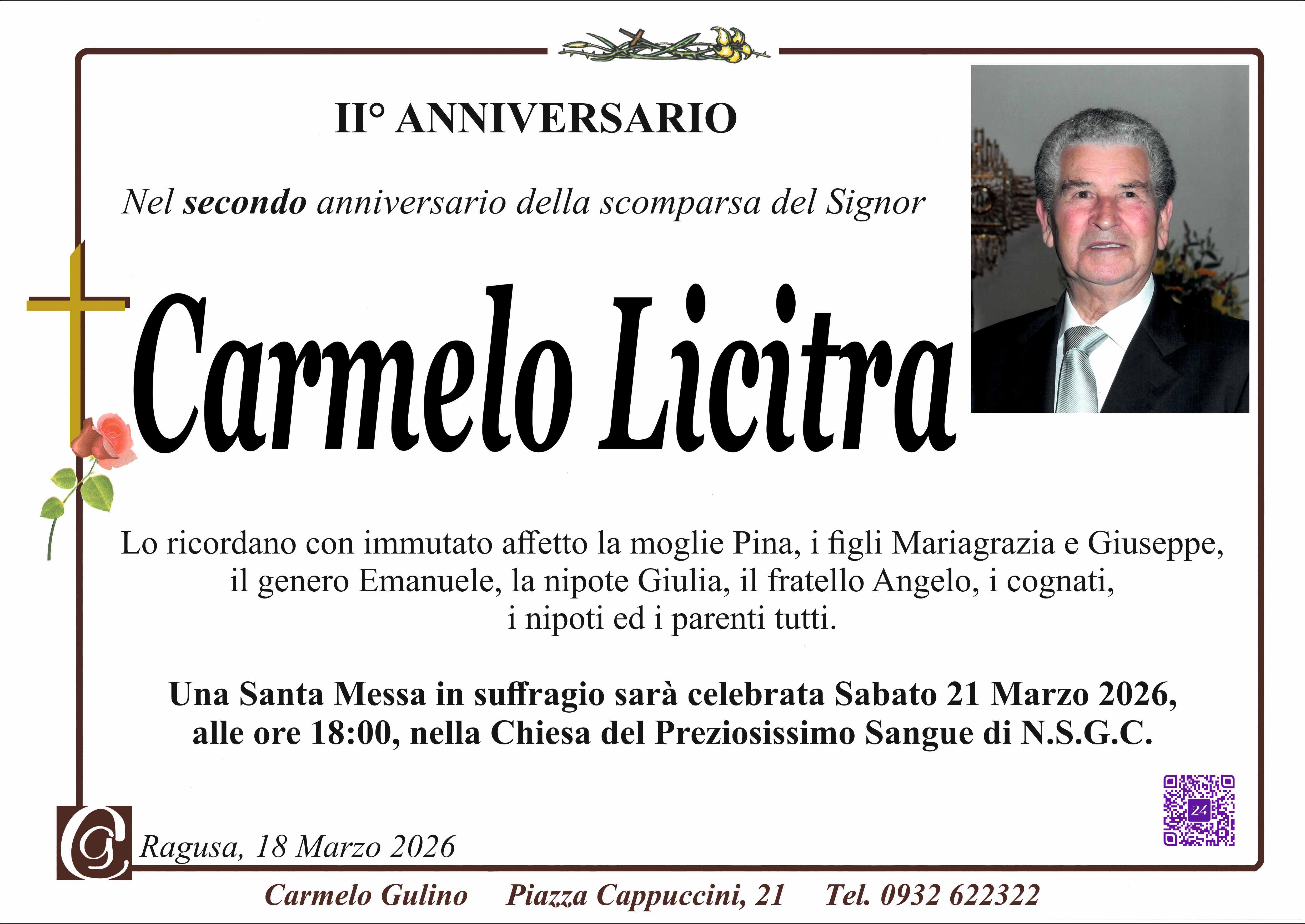 Anniversario: Carmelo Licitra