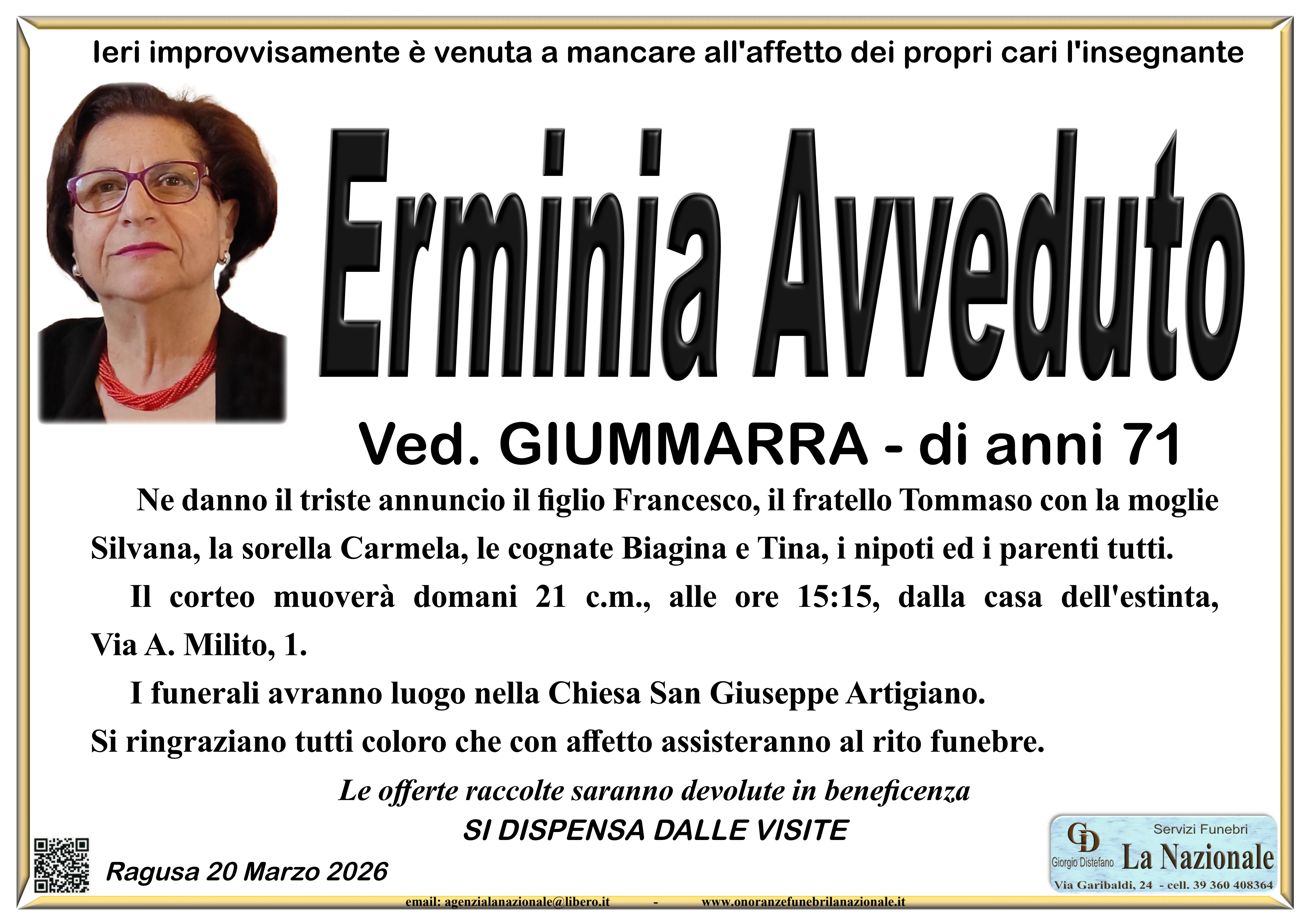 Necrologi: Erminia Avveduto