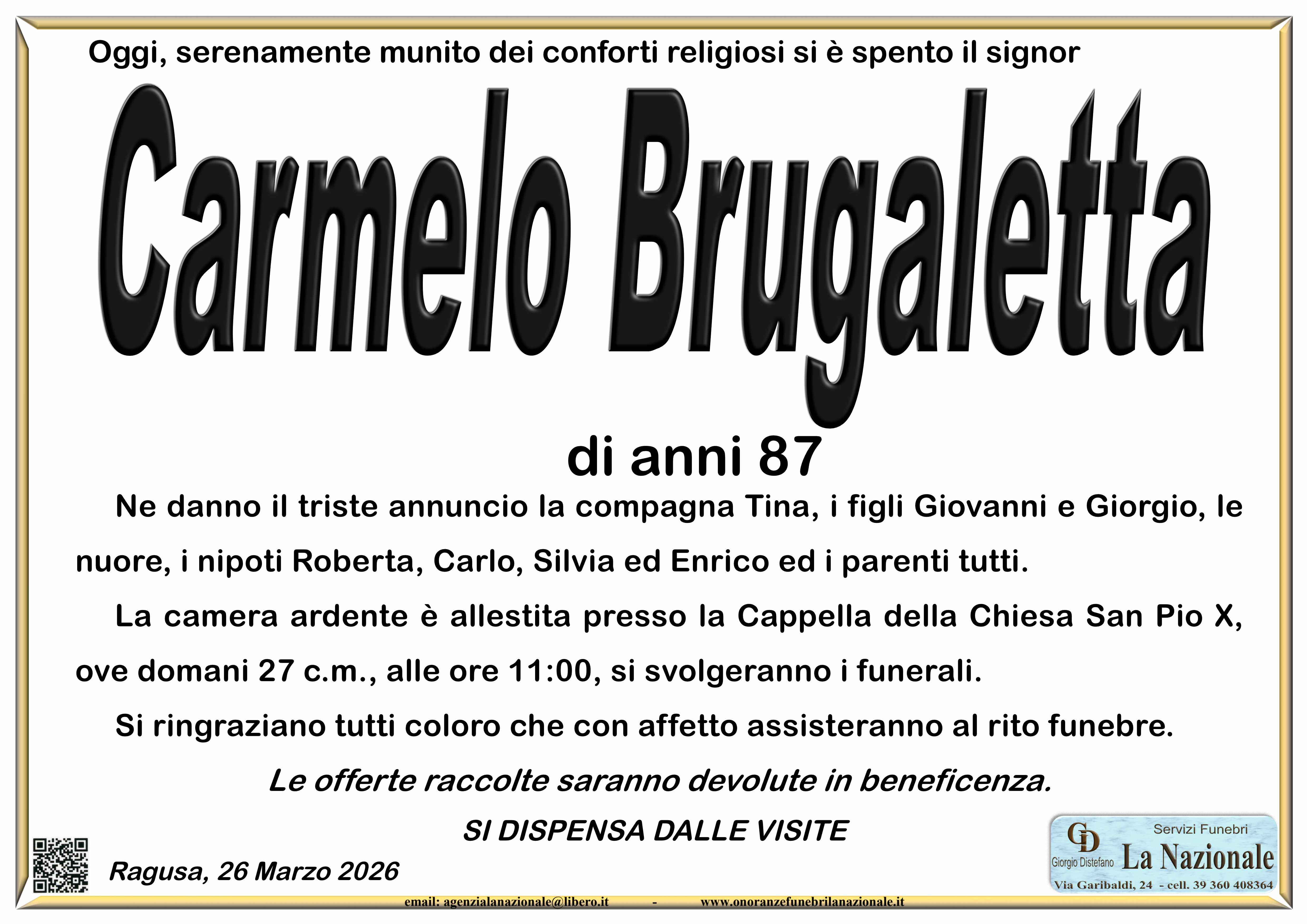 Necrologi: Carmelo Brugaletta