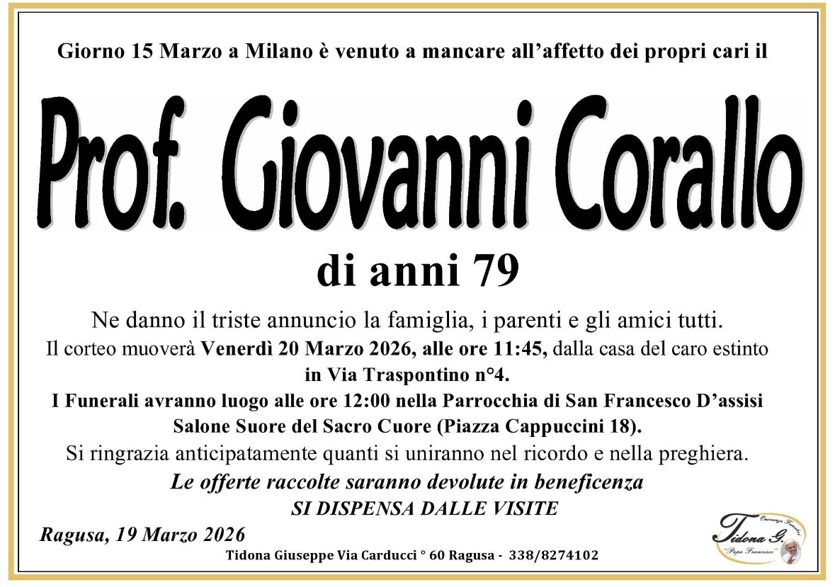 Necrologi: Giovanni Corallo