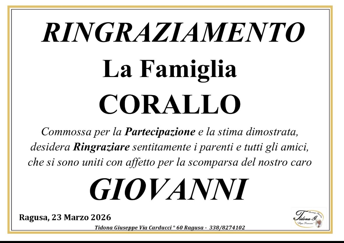 Ringraziamento: famiglia Corallo