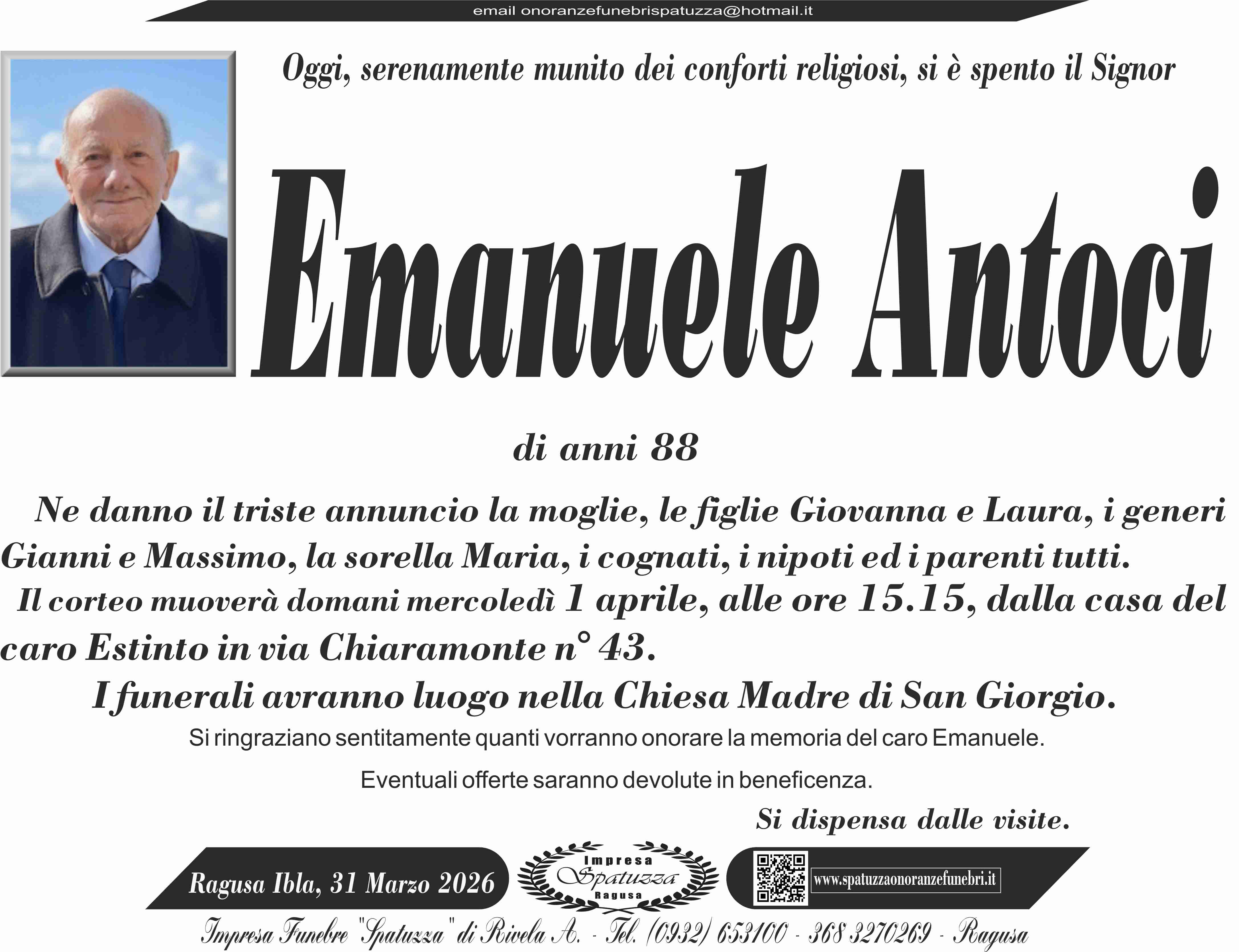 Necrologi: Emanuele Antoci