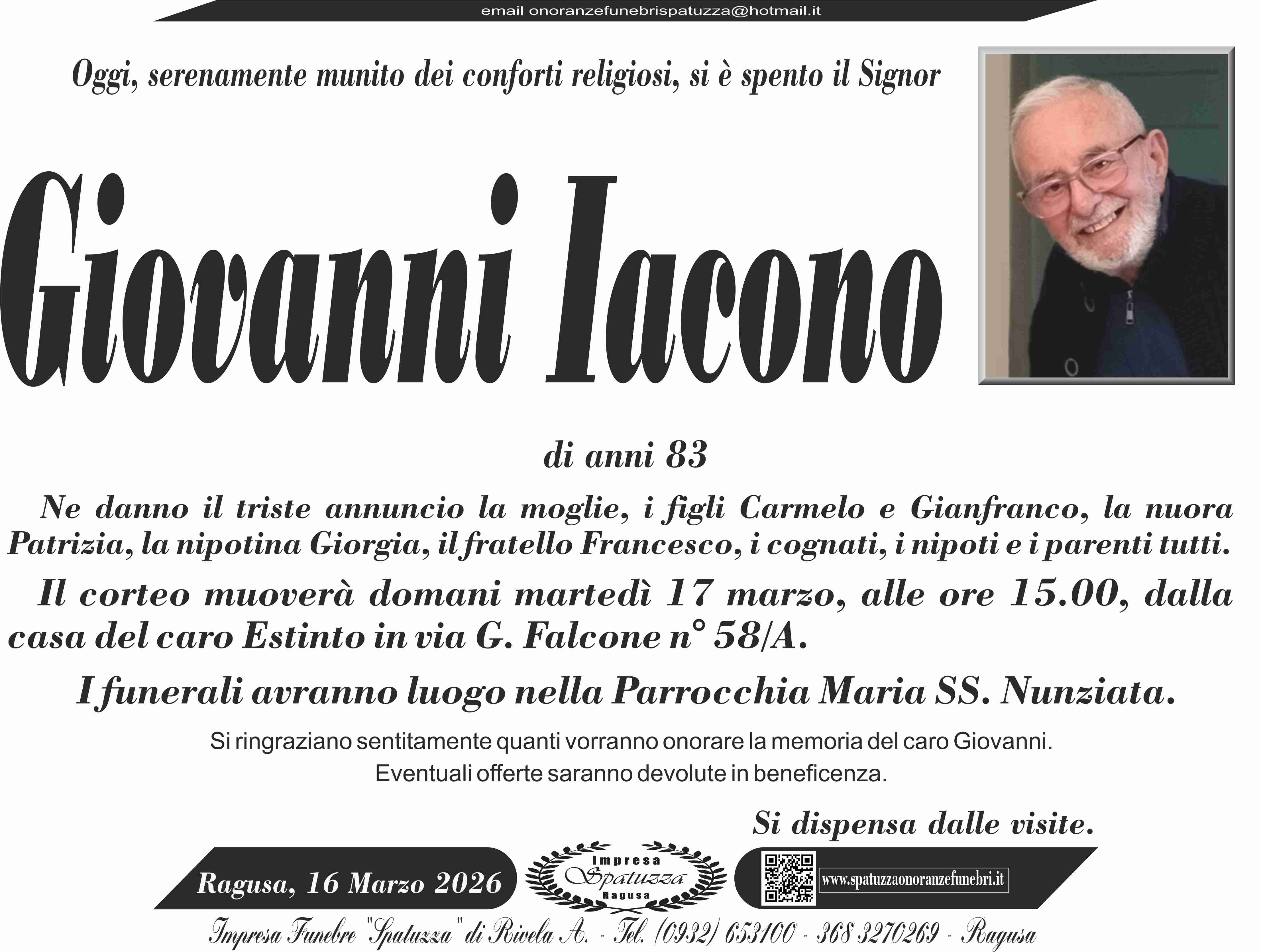 Necrologi: Giovanni Iacono