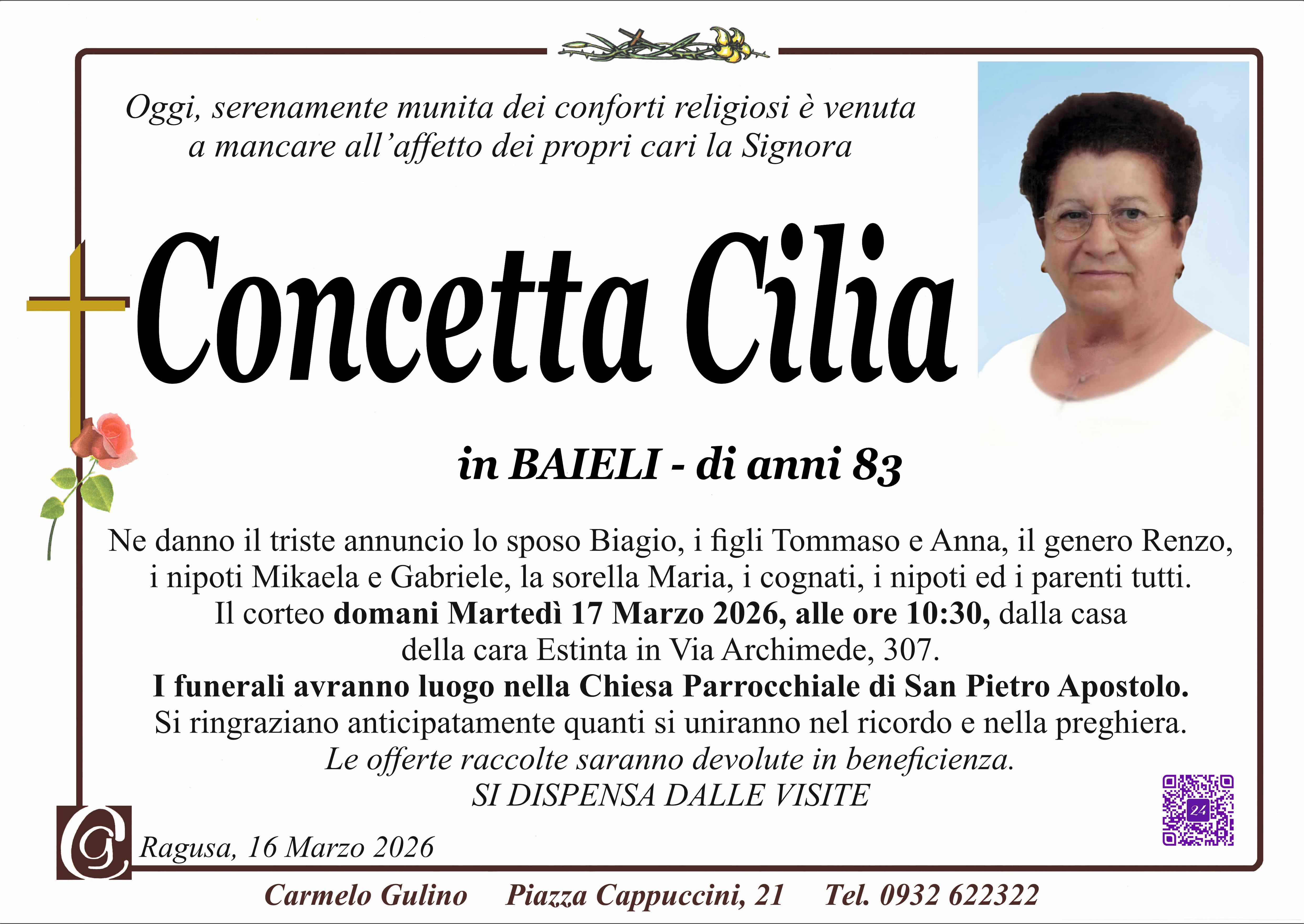 Necrologi: Concetta Cilia