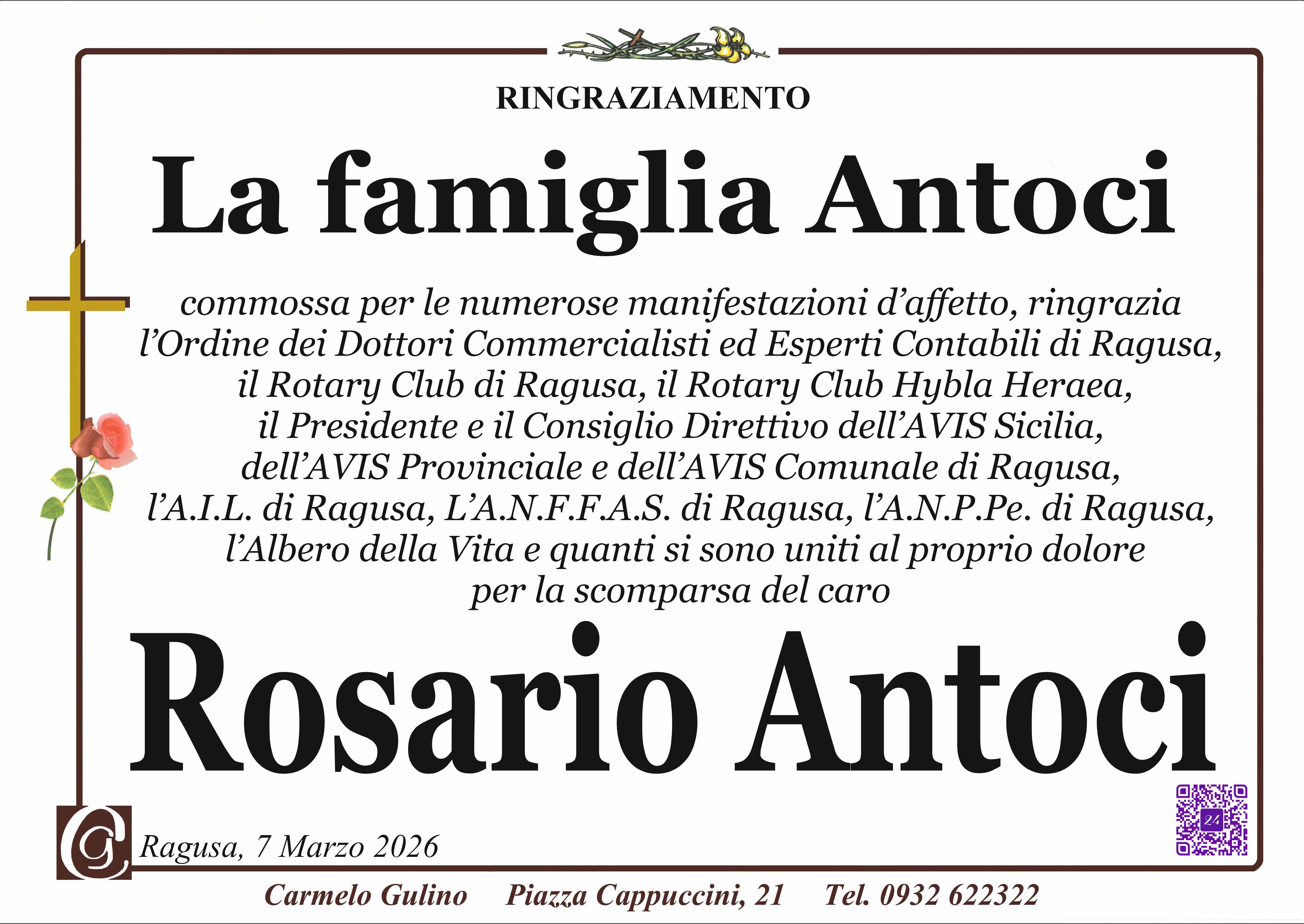 Ringraziamento: famiglia Antoci