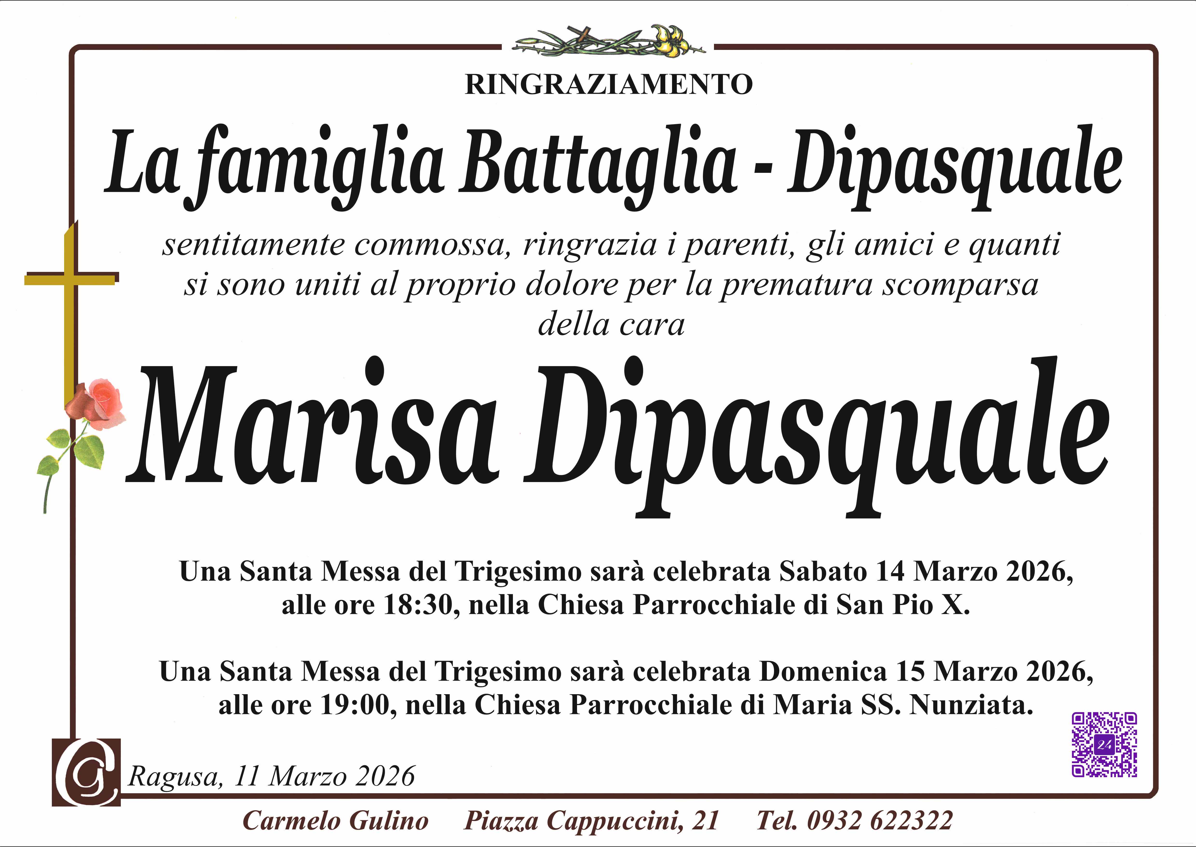 Ringraziamento: famiglia Battaglia-Dipasquale