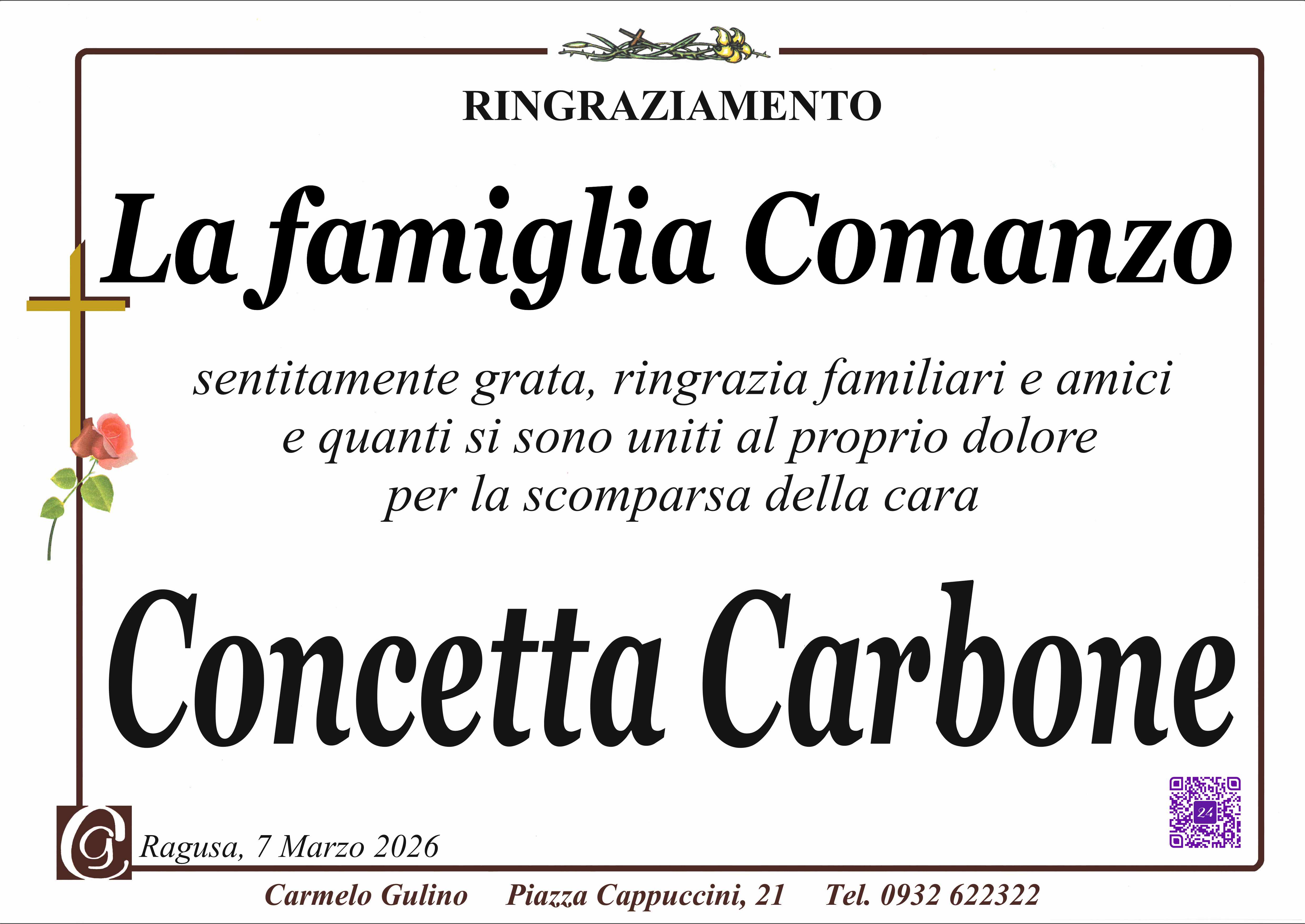 Ringraziamento: famiglia Comanzo