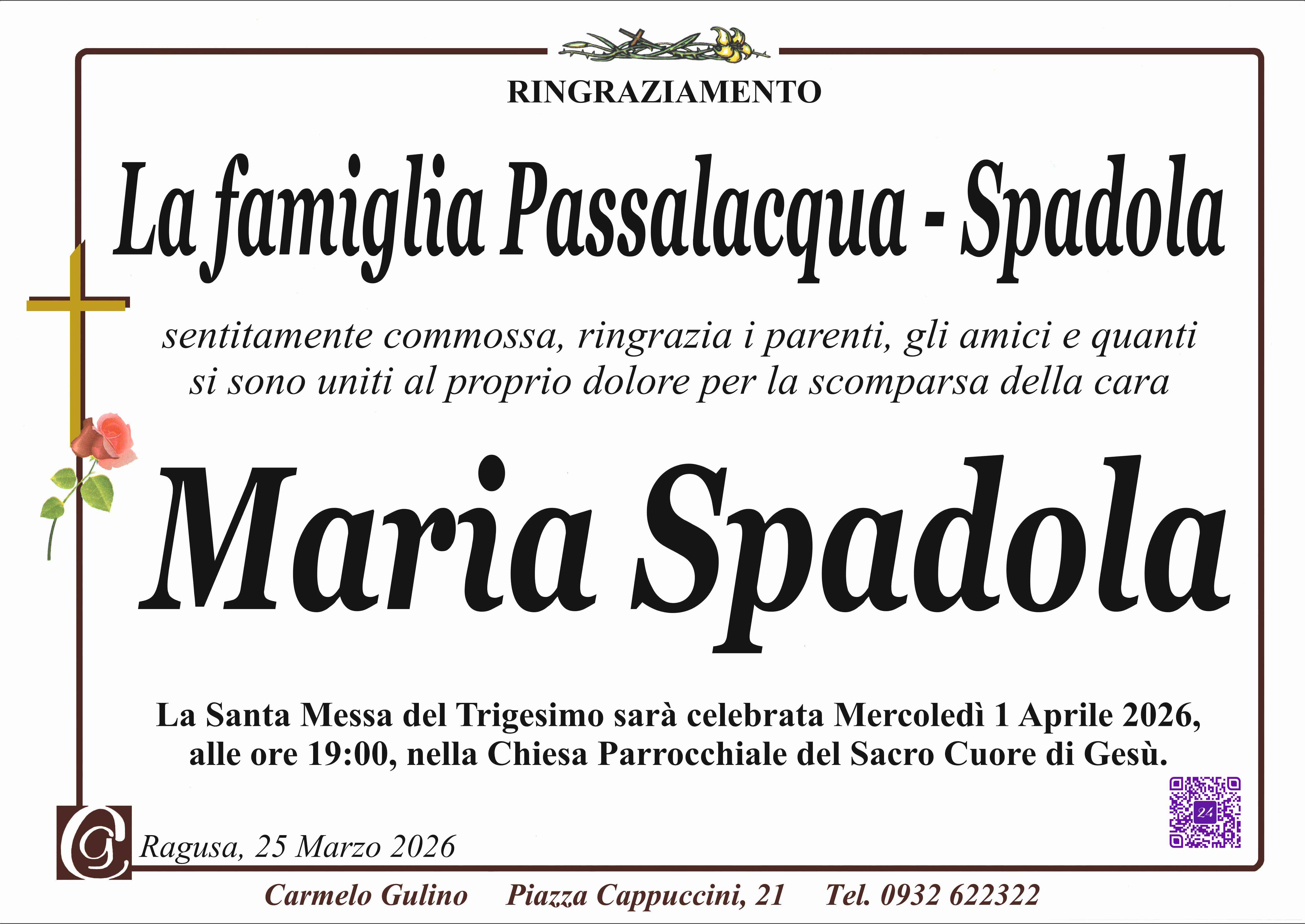 Ringraziamento: famiglia Passalacqua-Spadola