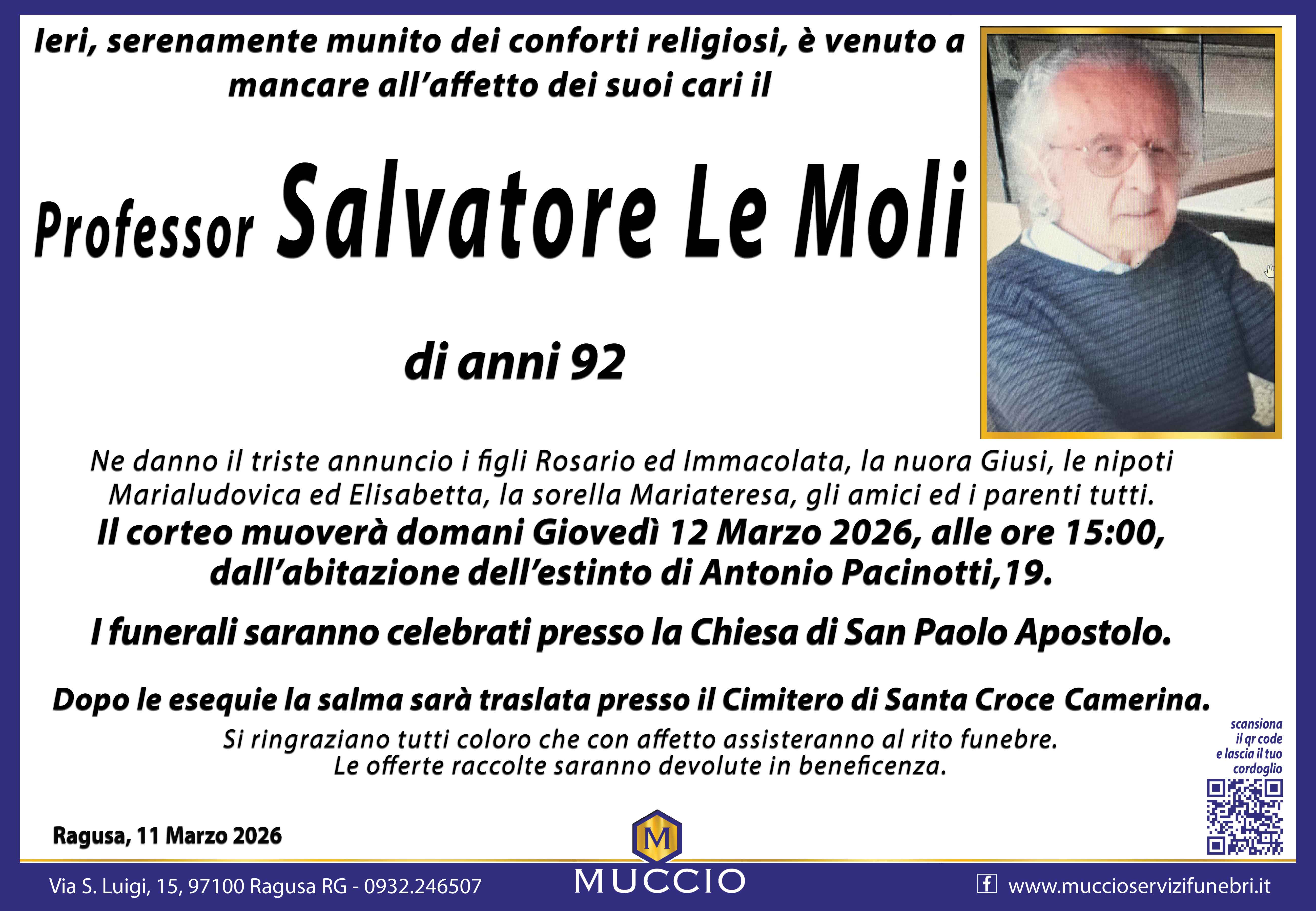Necrologi: Salvatore Le Moli