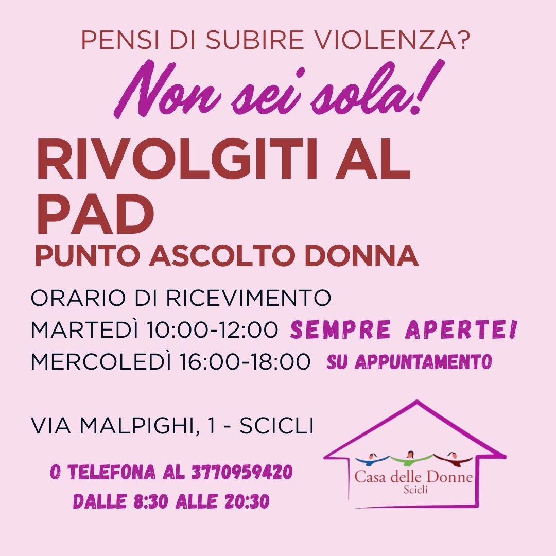 A Scicli il Punto di Ascolto Donne amplia gli orari: “Non siete sole”