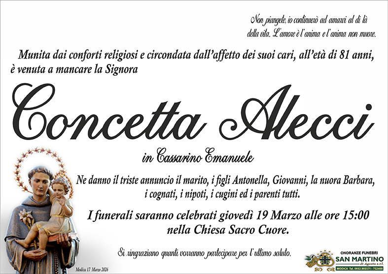 Necrologi: Concetta Alecci
