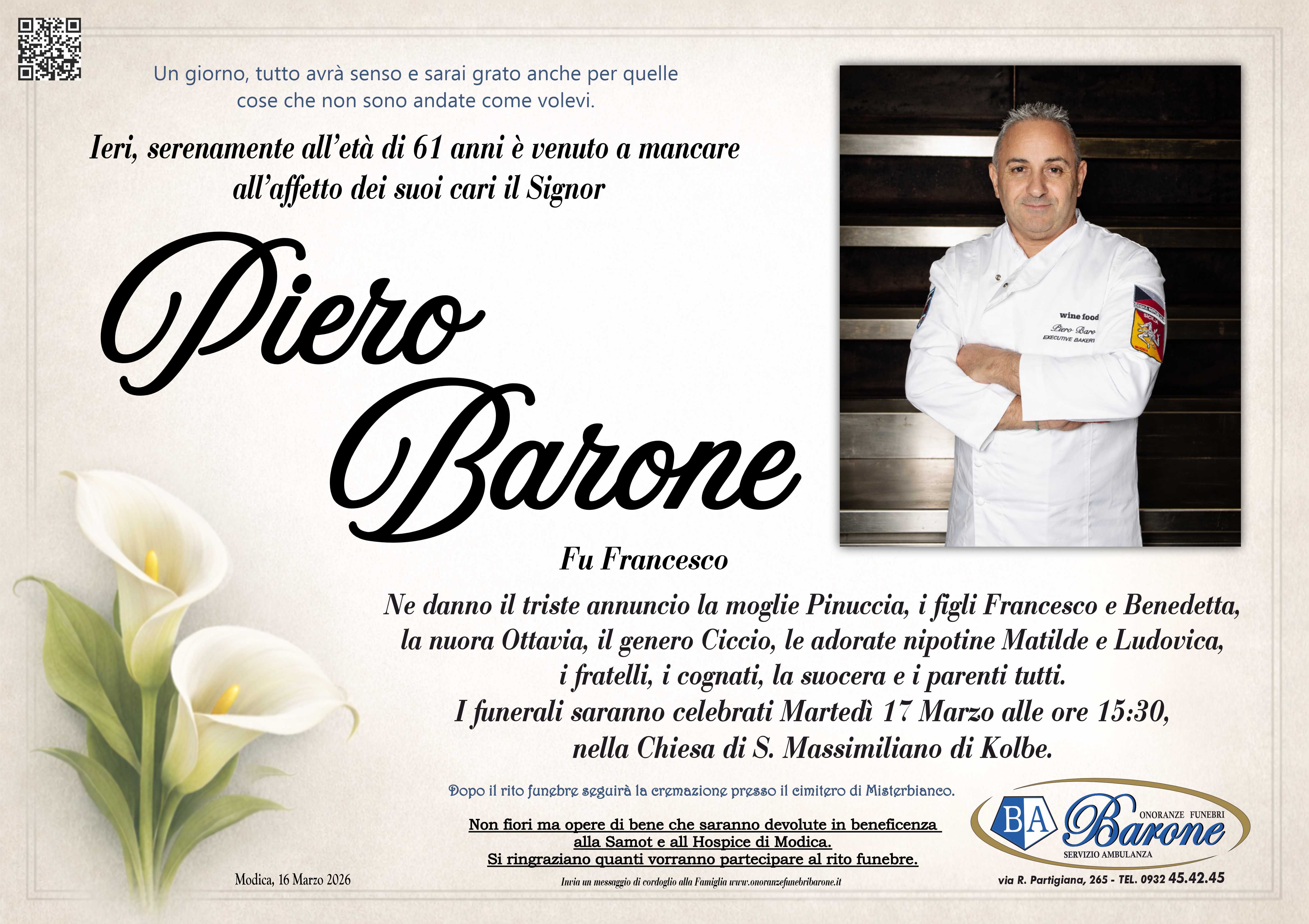 Necrologi: Pietro Barone