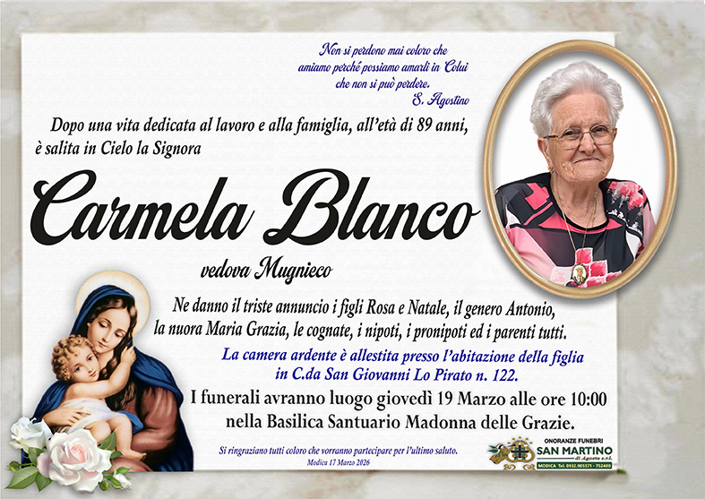 Necrologi: Carmela Blanco